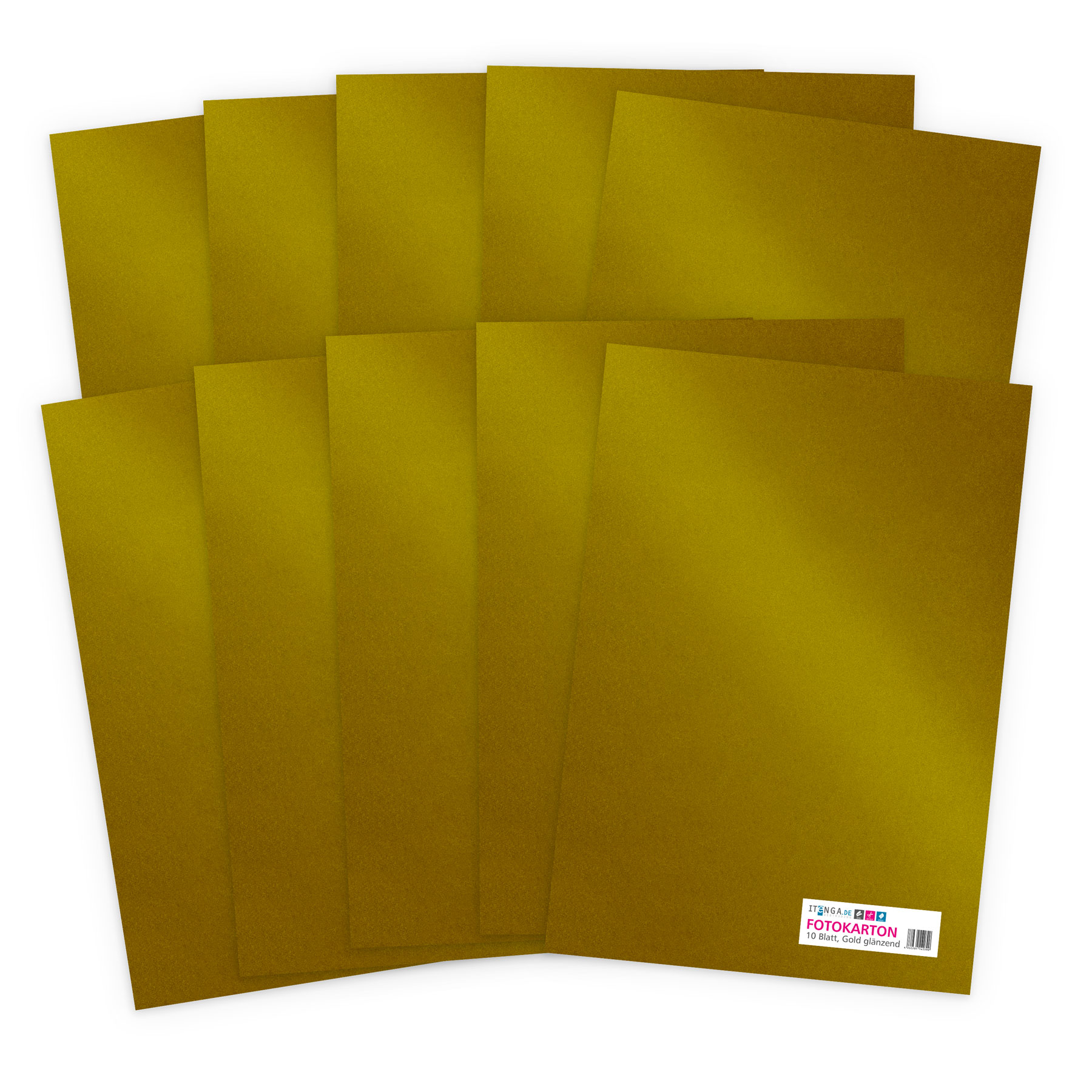 itenga Fotokarton - A4 300 g/qm  10 Blatt Gold glnzend