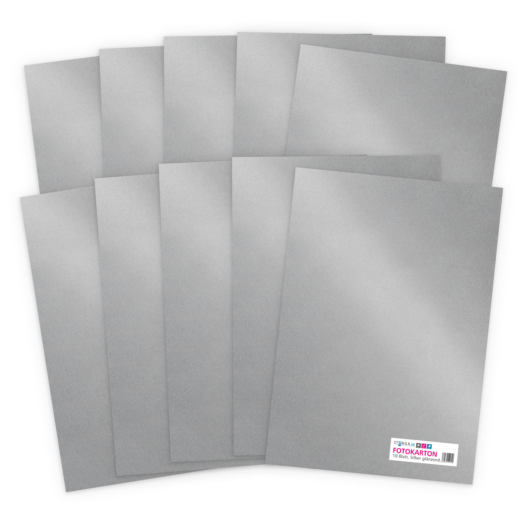 ITENGA Fotokarton - A4 300 g/qm 10 Blatt Silber gl�nzend