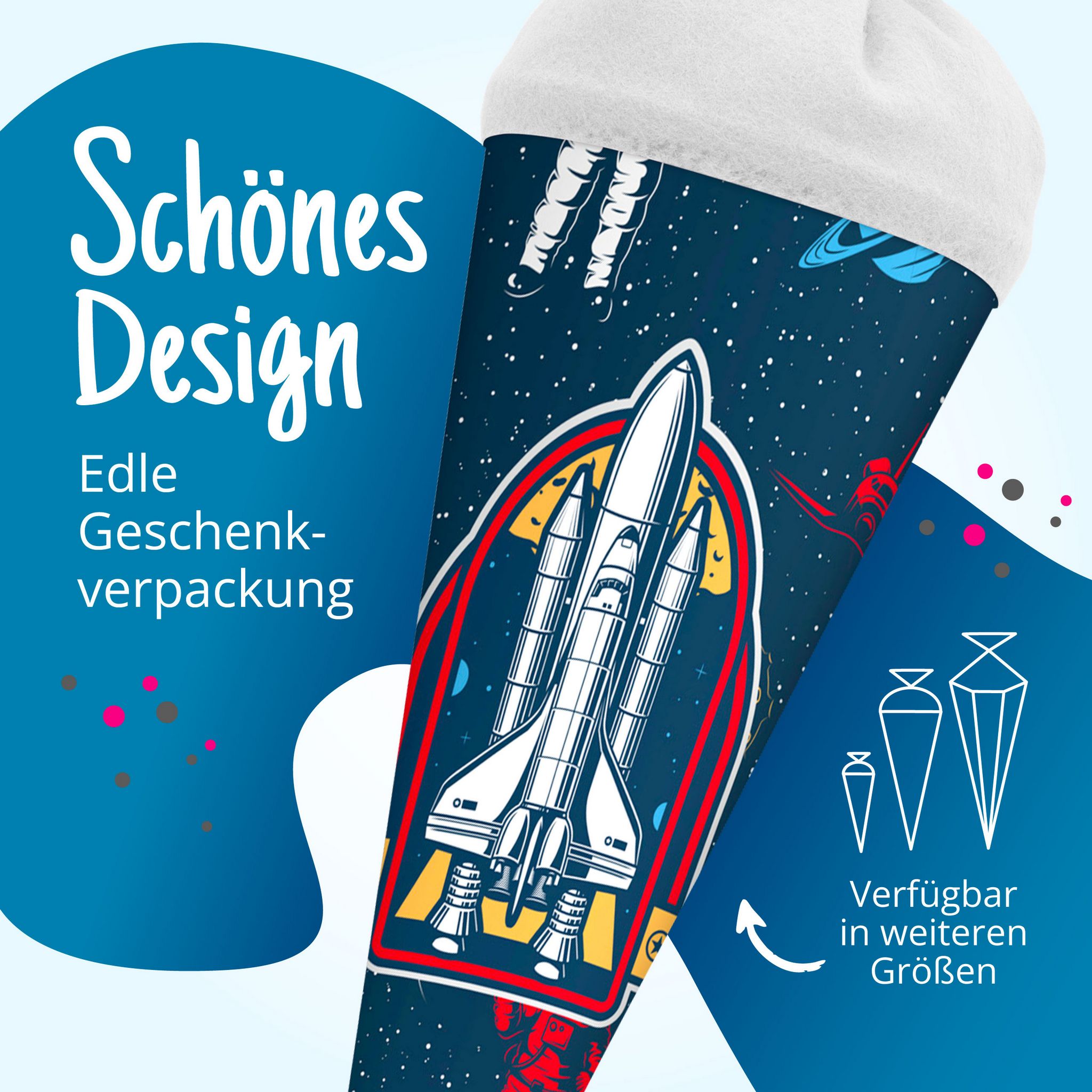 itenga Schult�te Zuckert�te 70cm rund Weltraum Filzversc...
