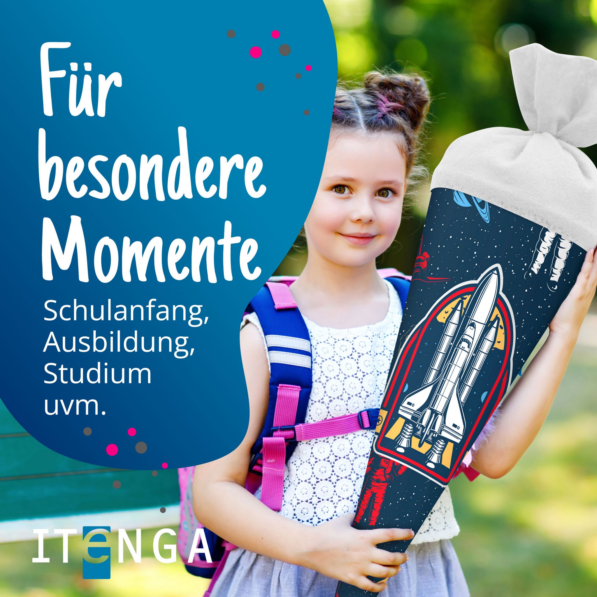 itenga Schult�te Zuckert�te 70cm rund Weltraum Filzversc...