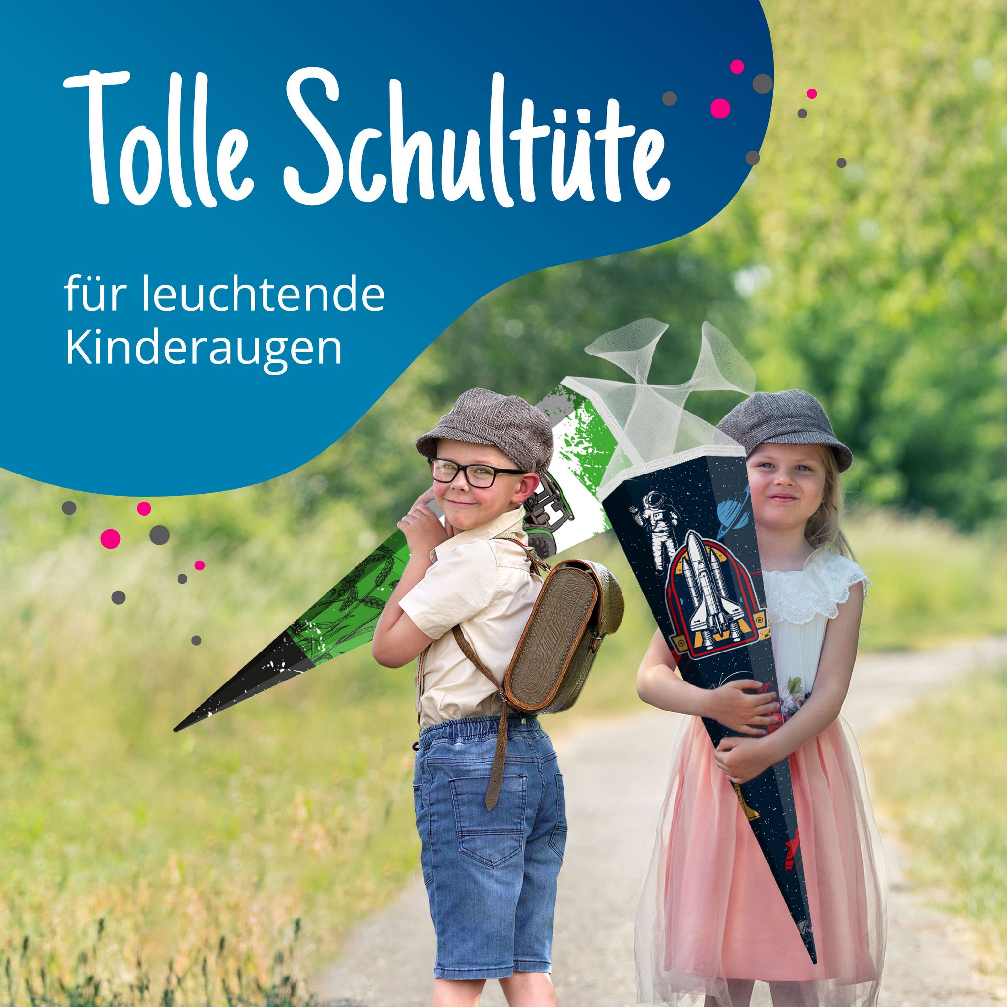 ITENGA Schult�te 85cm eckig Motiv 85cm Weltraum mit T�ll...