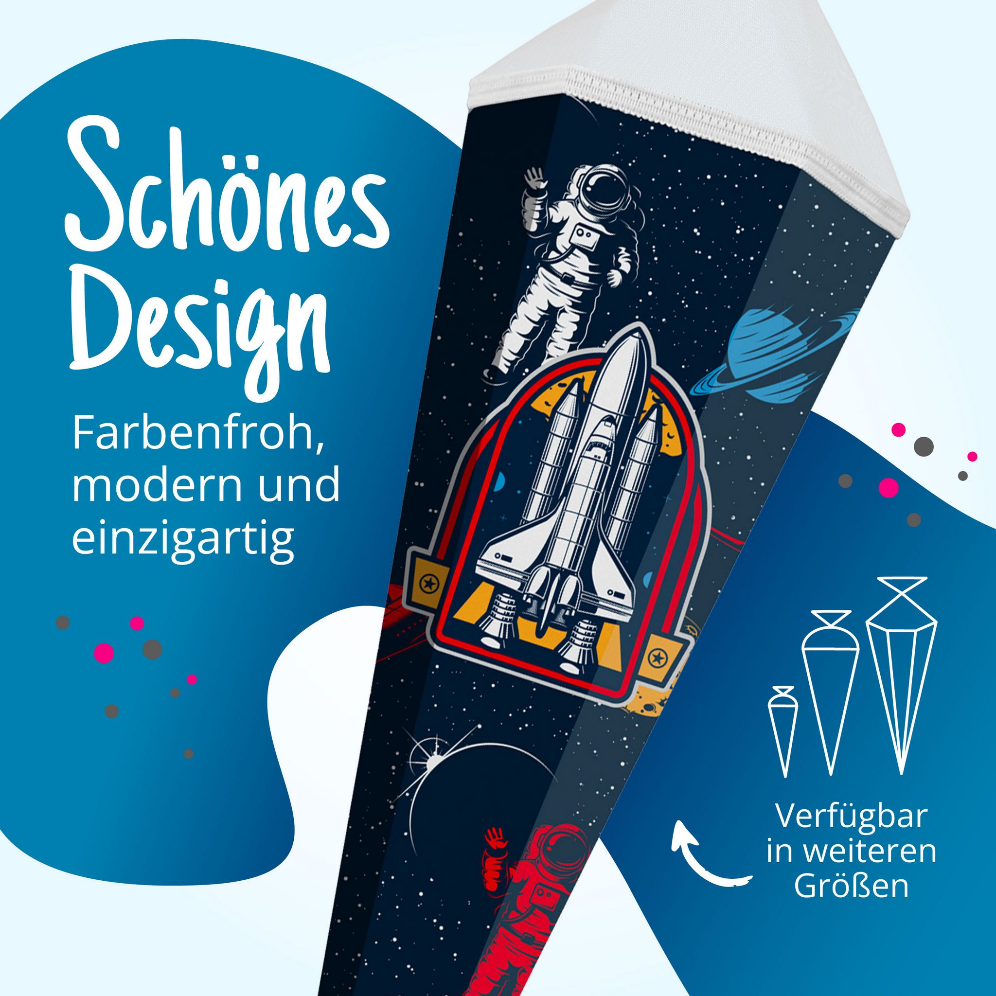 ITENGA Schult�te 85cm eckig Motiv 85cm Weltraum mit T�ll...