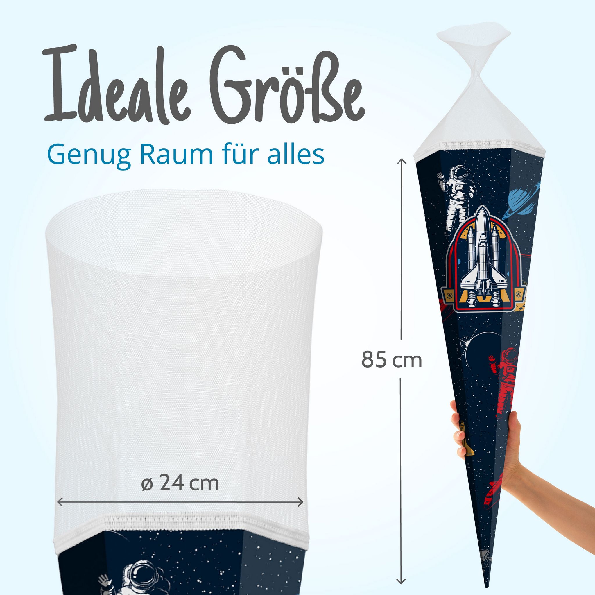 ITENGA Schult�te 85cm eckig Motiv 85cm Weltraum mit T�ll...