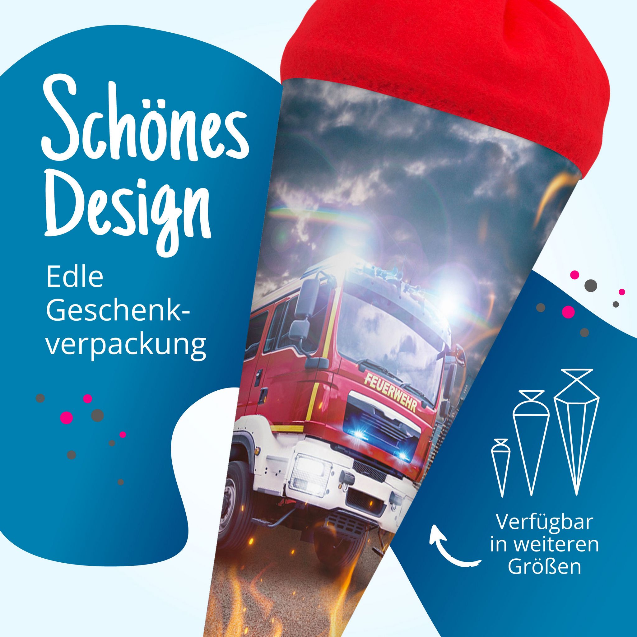 itenga Schult�te Zuckert�te 70cm rund Feuerwehr Filzvers...