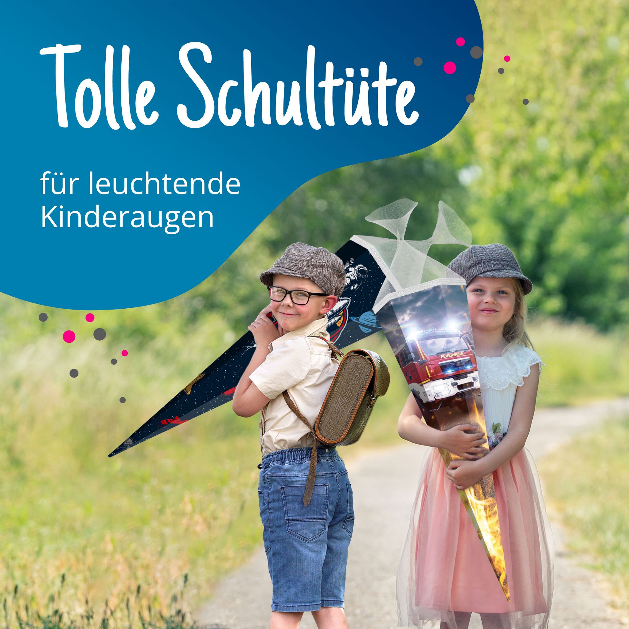 itenga Schult�te 85cm eckig Motiv Feuerwehr mit T�llvers...