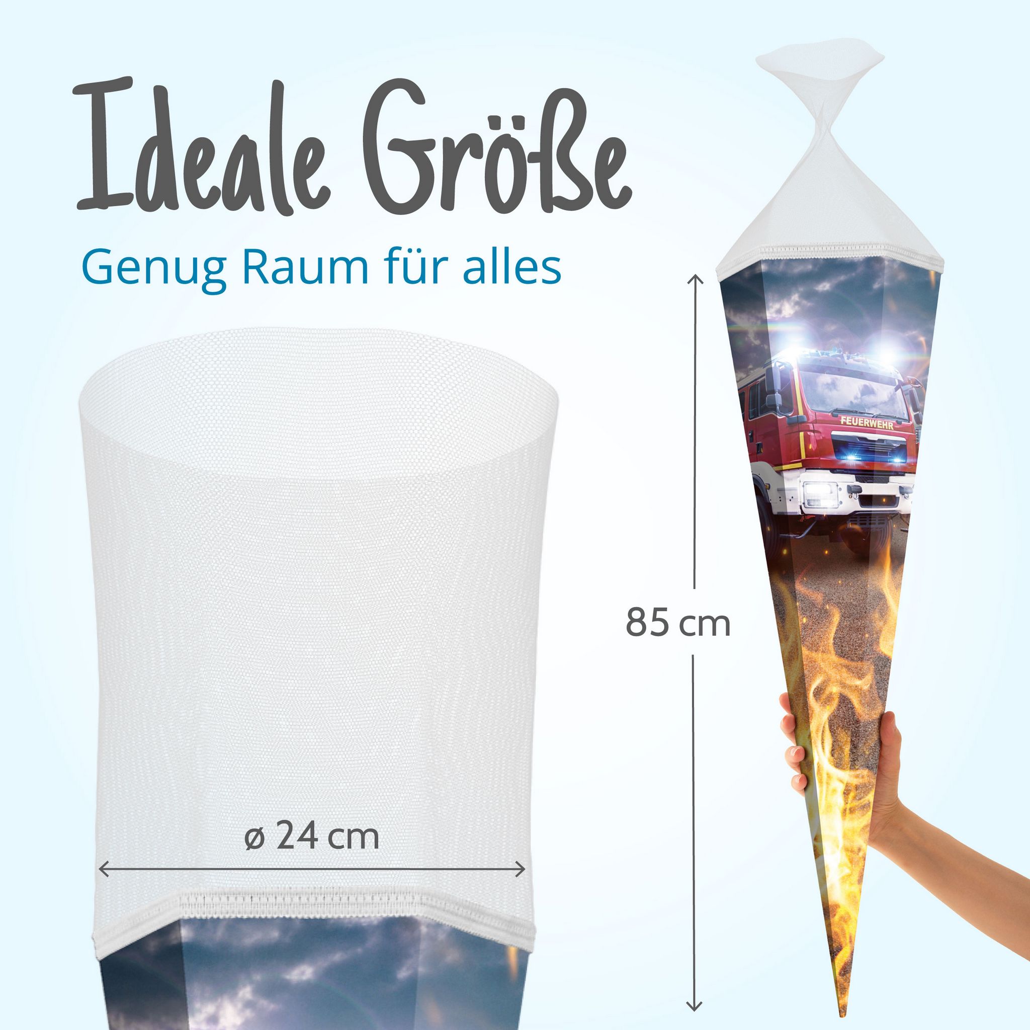 itenga Schult�te 85cm eckig Motiv Feuerwehr mit T�llvers...