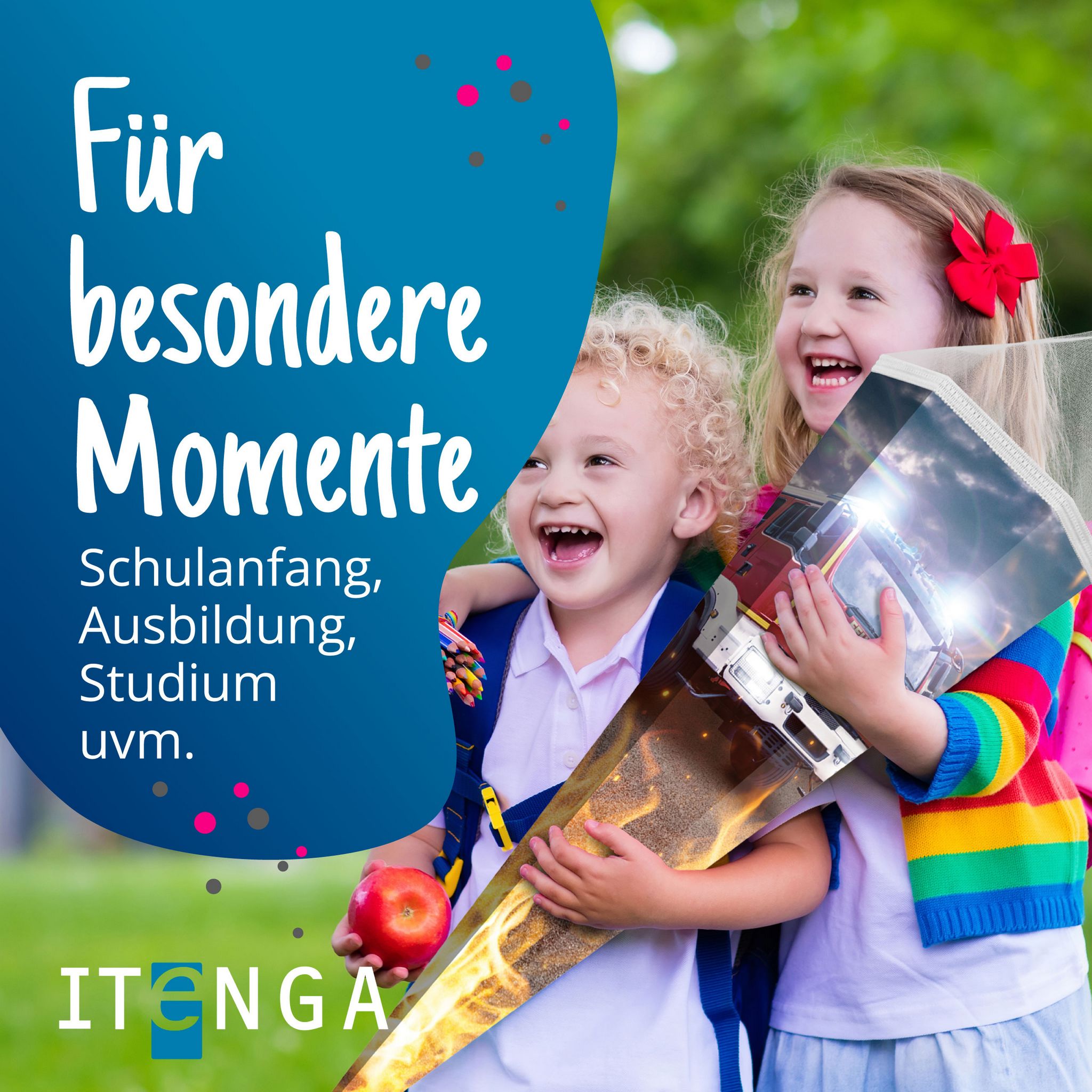 itenga Schult�te 85cm eckig Motiv Feuerwehr mit T�llvers...