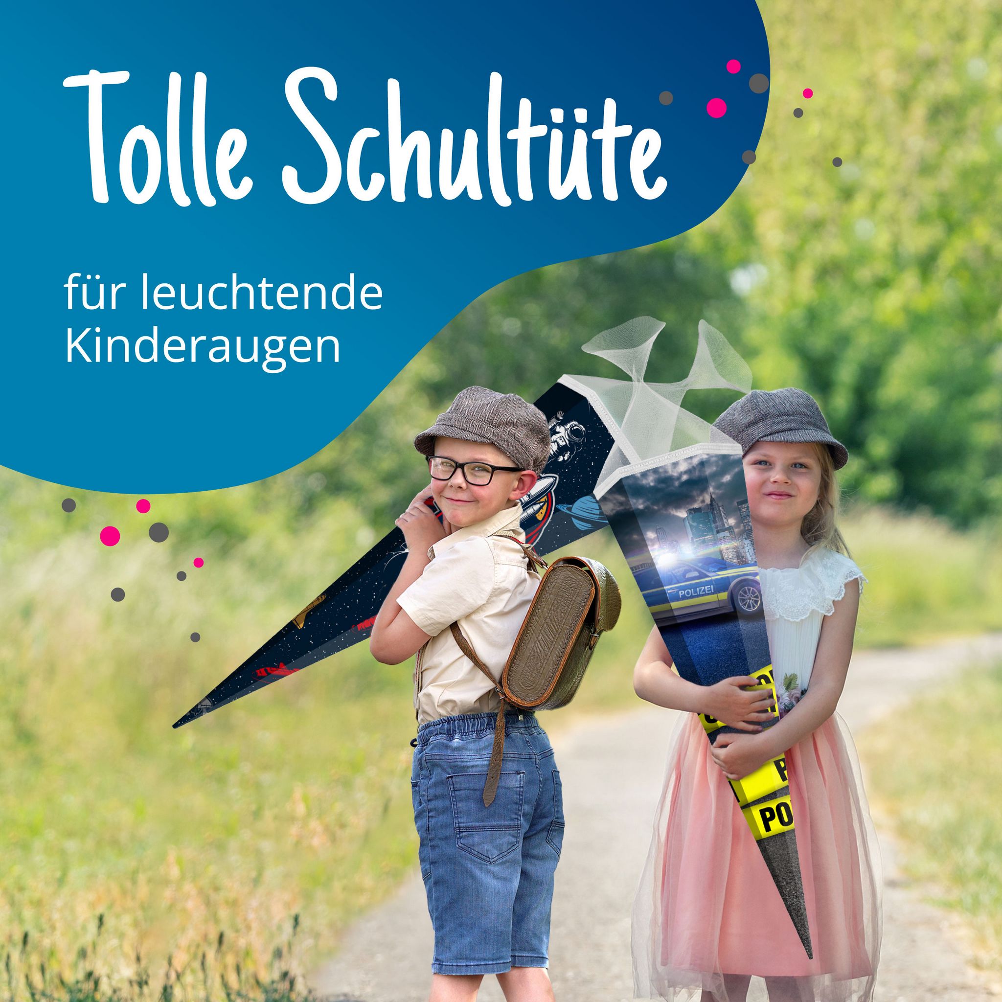 itenga Schult�te 85cm eckig Motiv Polizei mit T�llversch...