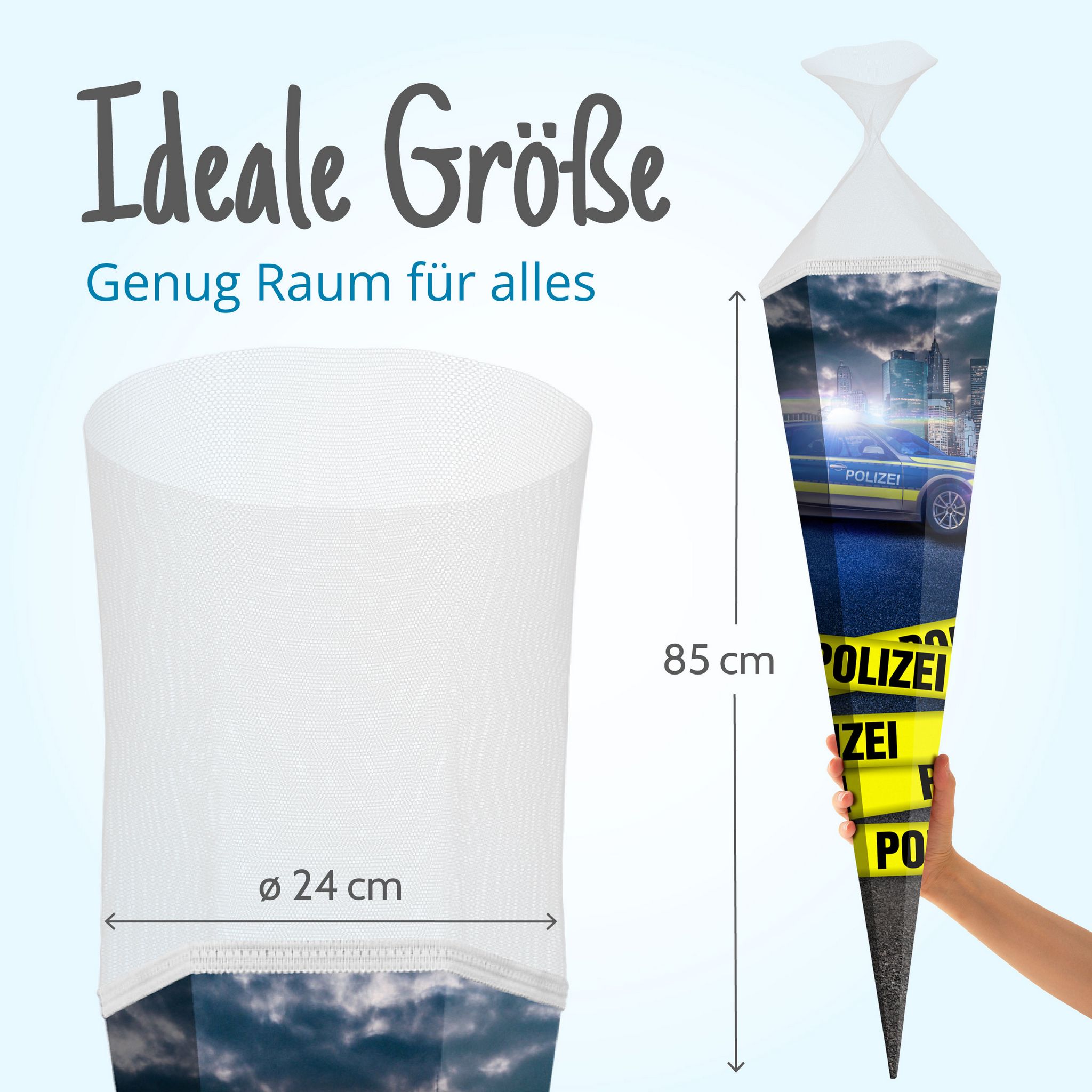 itenga Schult�te 85cm eckig Motiv Polizei mit T�llversch...