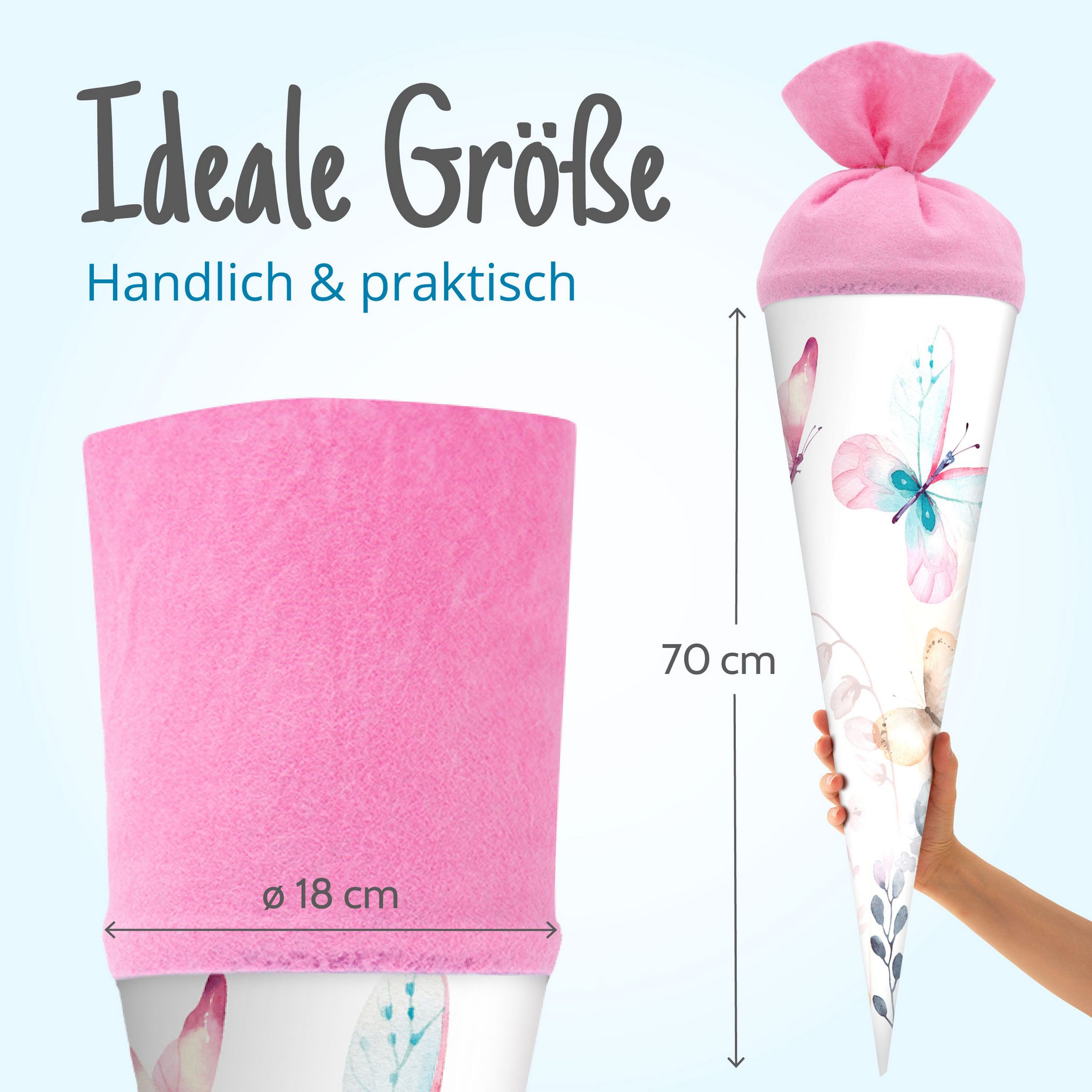 itenga Schult�te Zuckert�te 70cm rund Schmetterling Filz...