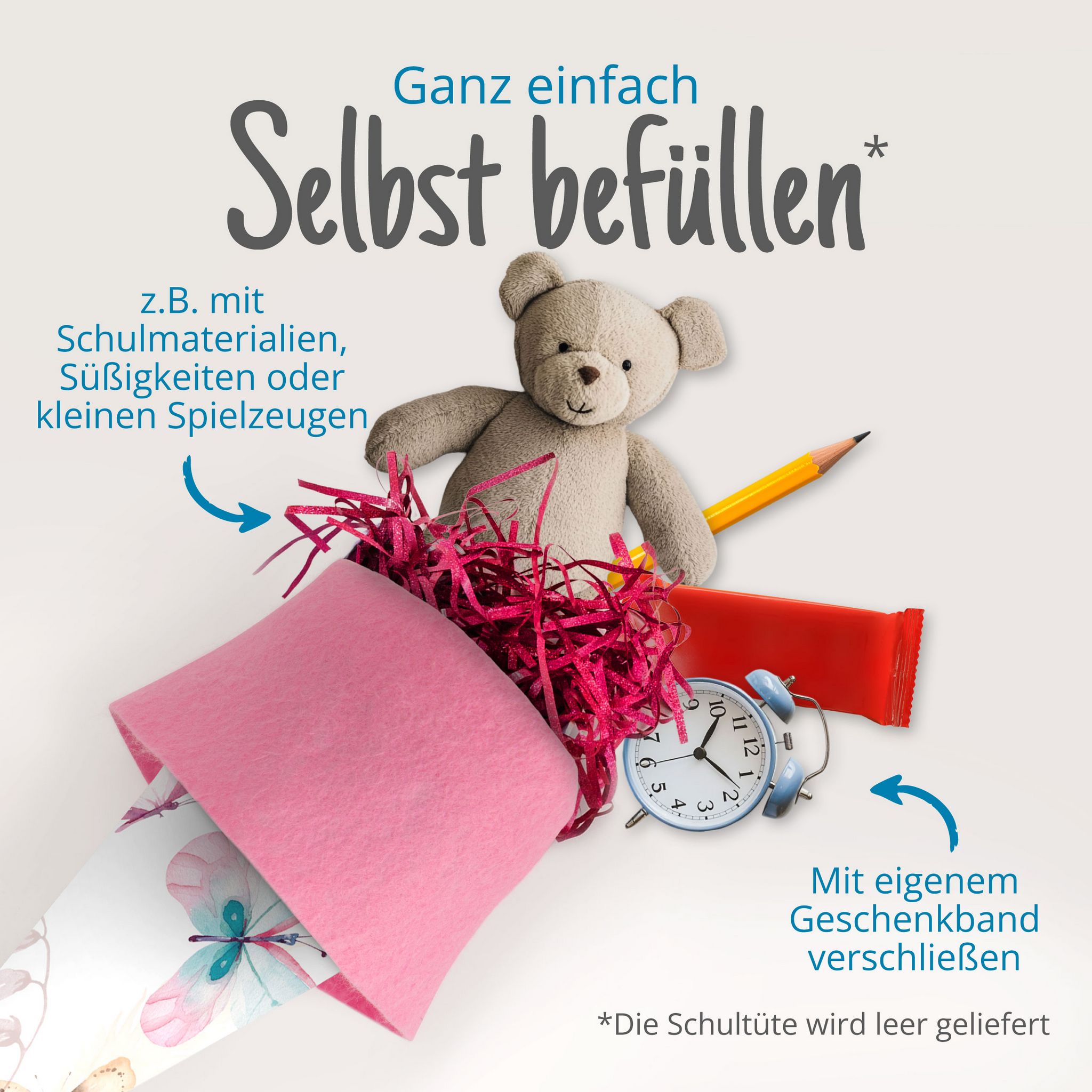itenga Schult�te Zuckert�te 70cm rund Schmetterling Filz...