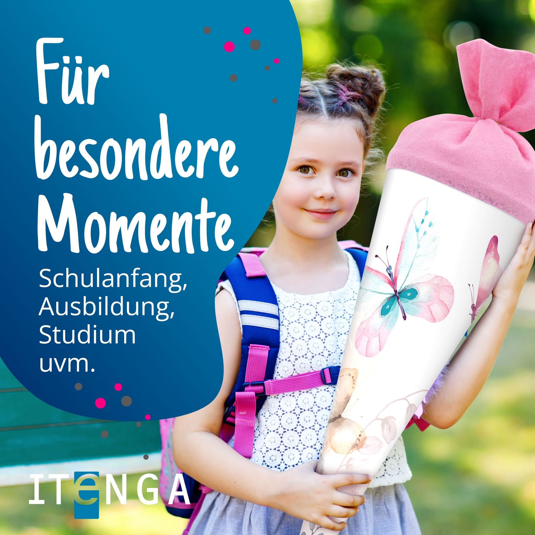 itenga Schult�te Zuckert�te 70cm rund Schmetterling Filz...