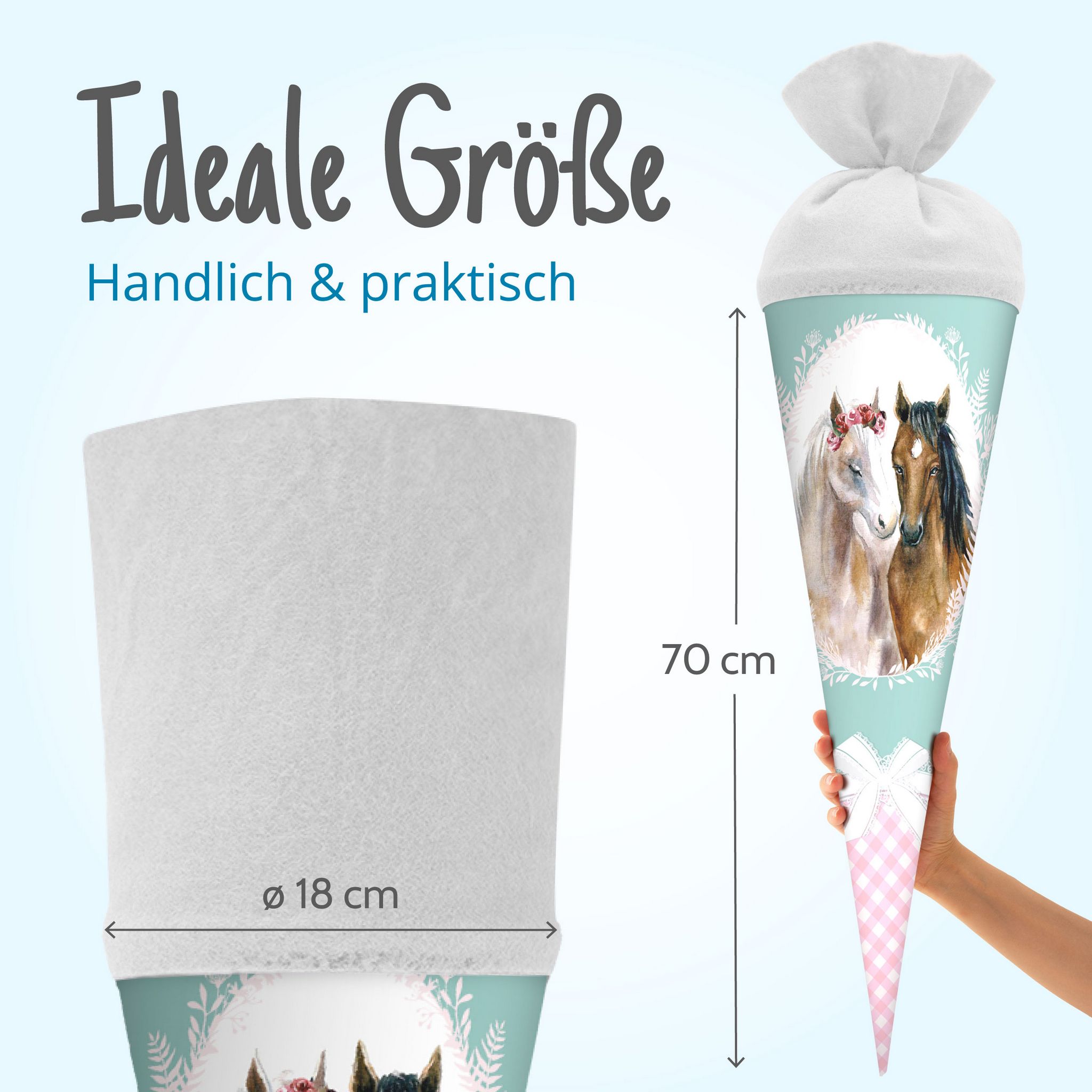 itenga Schult�te Zuckert�te 70cm rund Pferde Filzverschl...