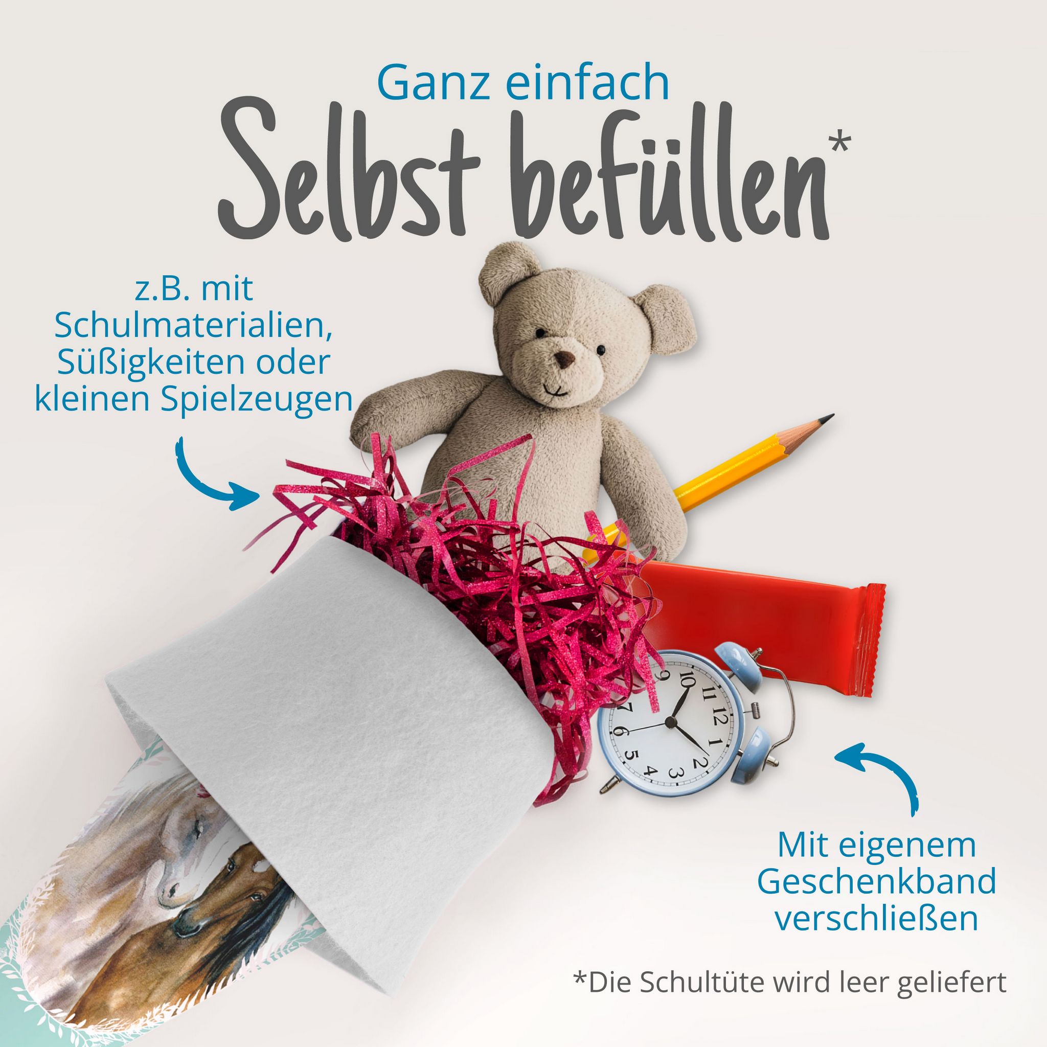 itenga Schult�te Zuckert�te 70cm rund Pferde Filzverschl...