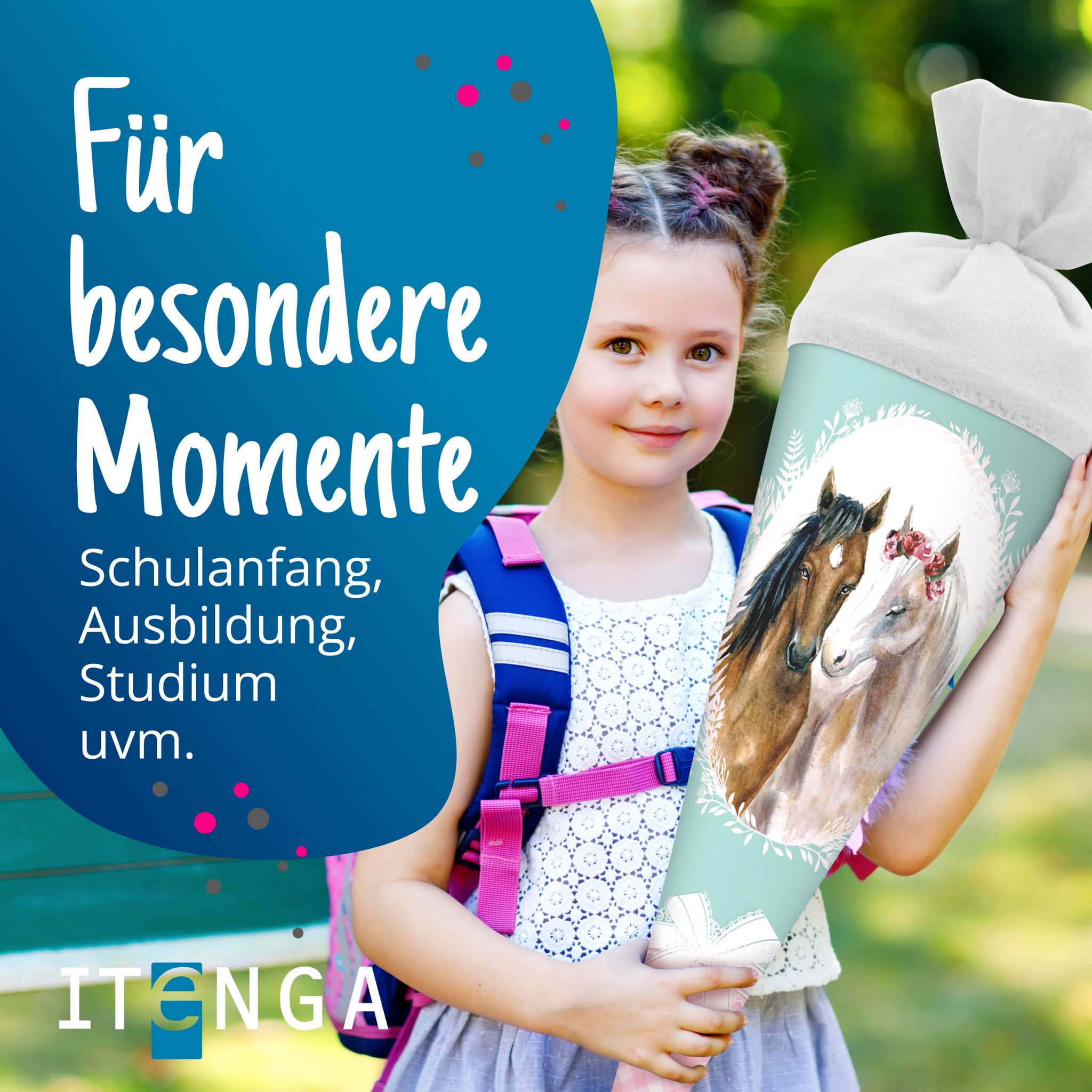 itenga Schult�te Zuckert�te 70cm rund Pferde Filzverschl...