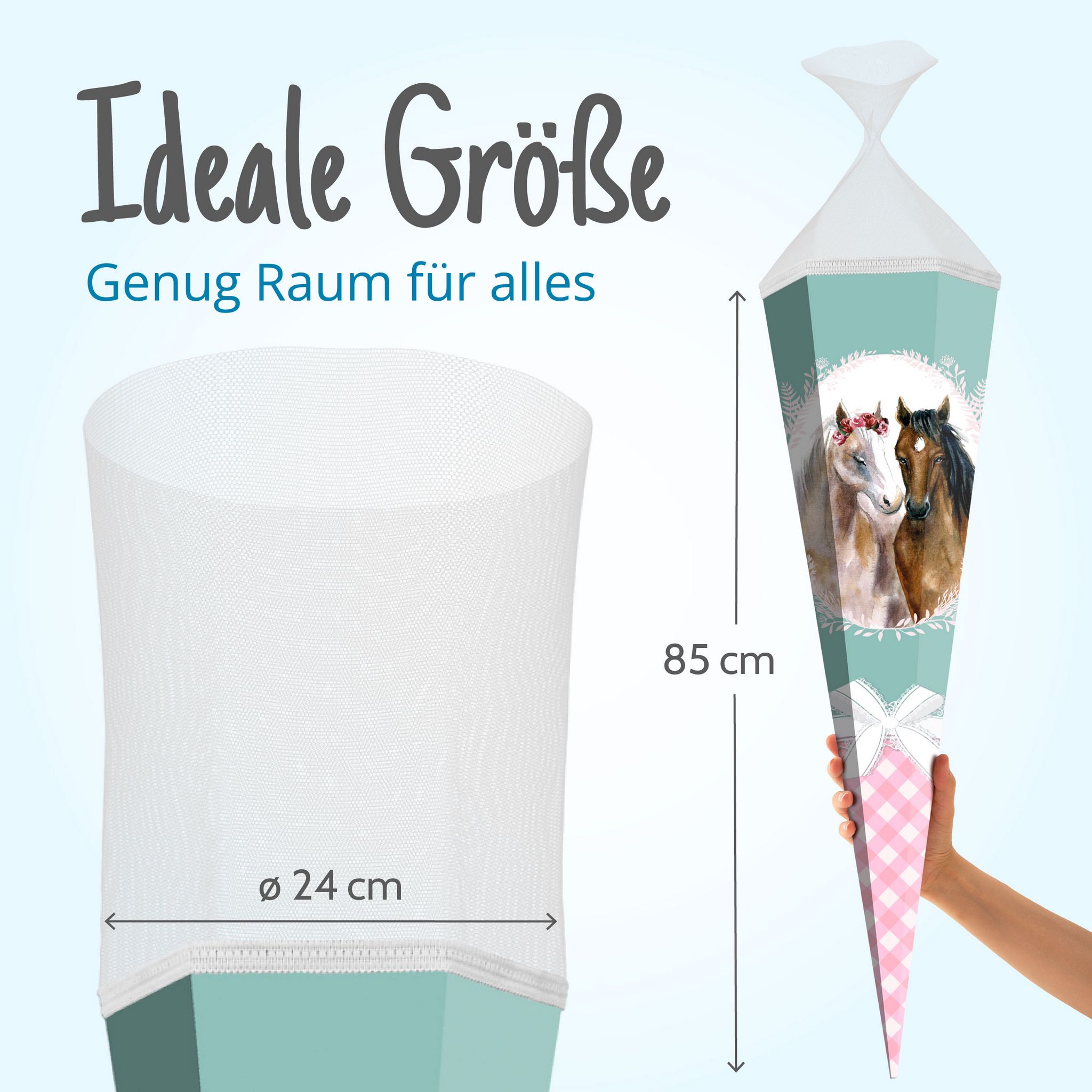 itenga Schult�te 85cm eckig Motiv Pferde mit T�llverschluss