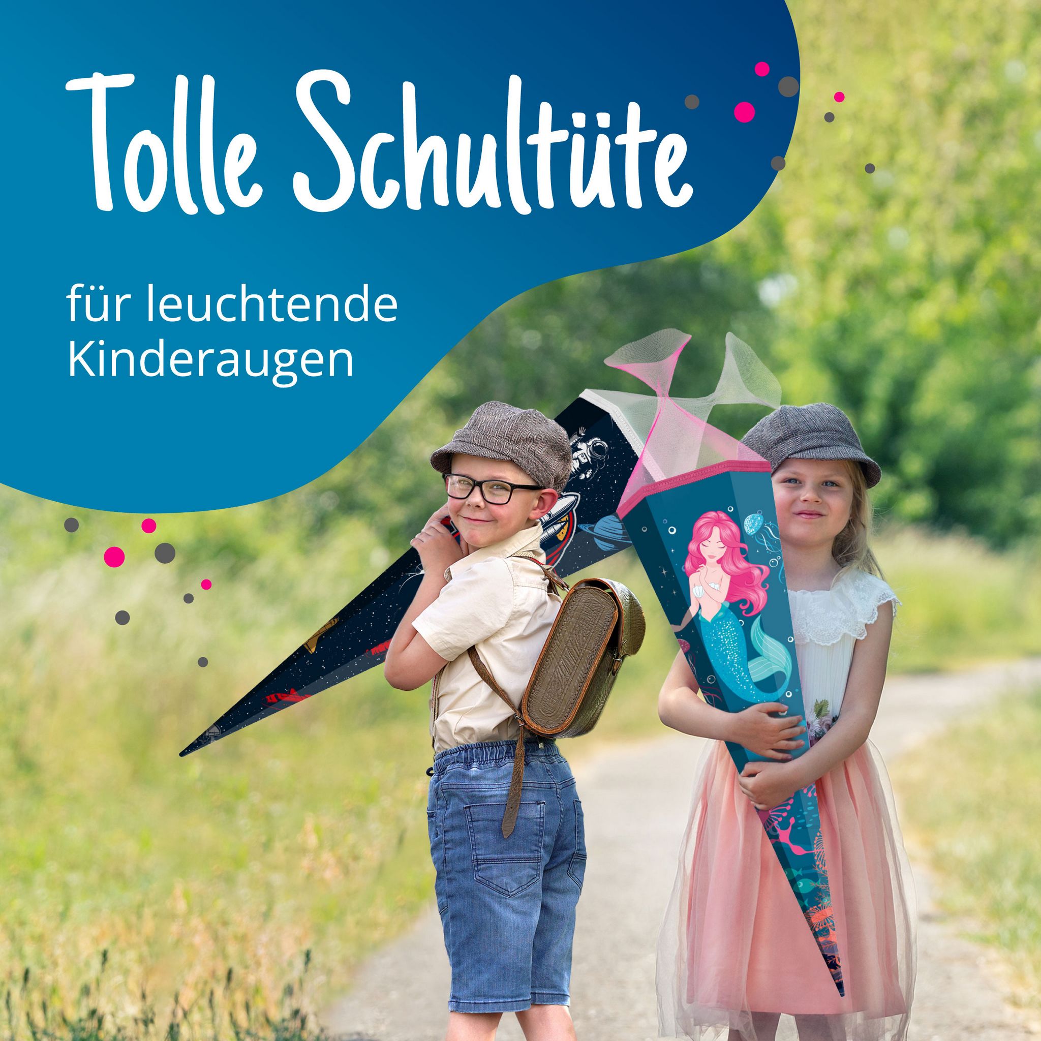 itenga Schult�te 85cm eckig Motiv Meerjungfrau mit T�llv...