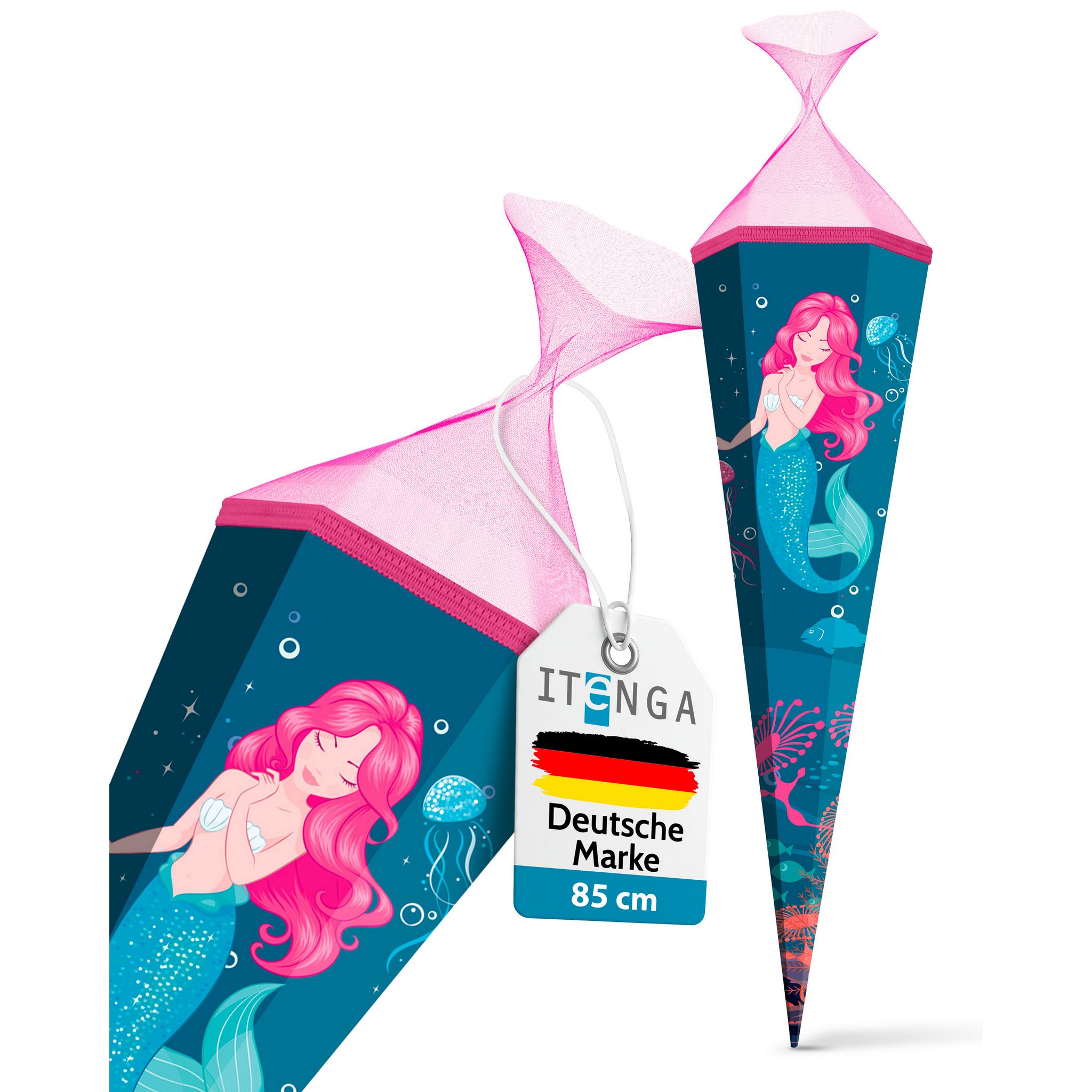 itenga Schult�te 85cm eckig Motiv Meerjungfrau mit T�llv...