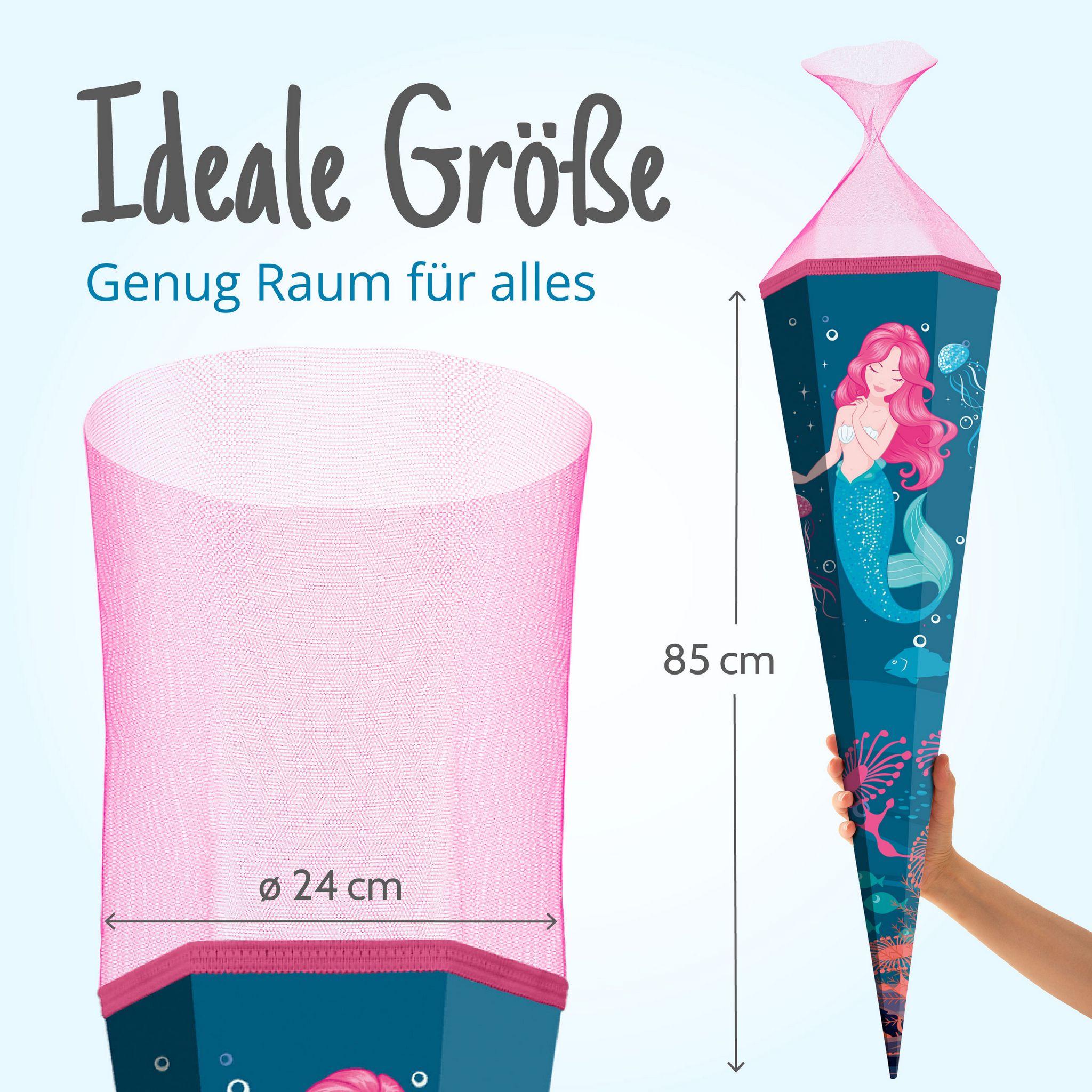 itenga Schult�te 85cm eckig Motiv Meerjungfrau mit T�llv...