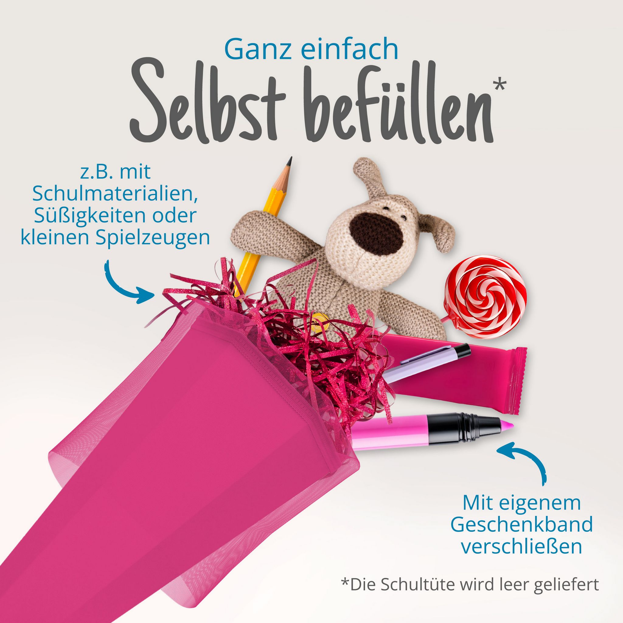 itenga Bastelschult�te mit Verschluss PINK 6eckig 85cm