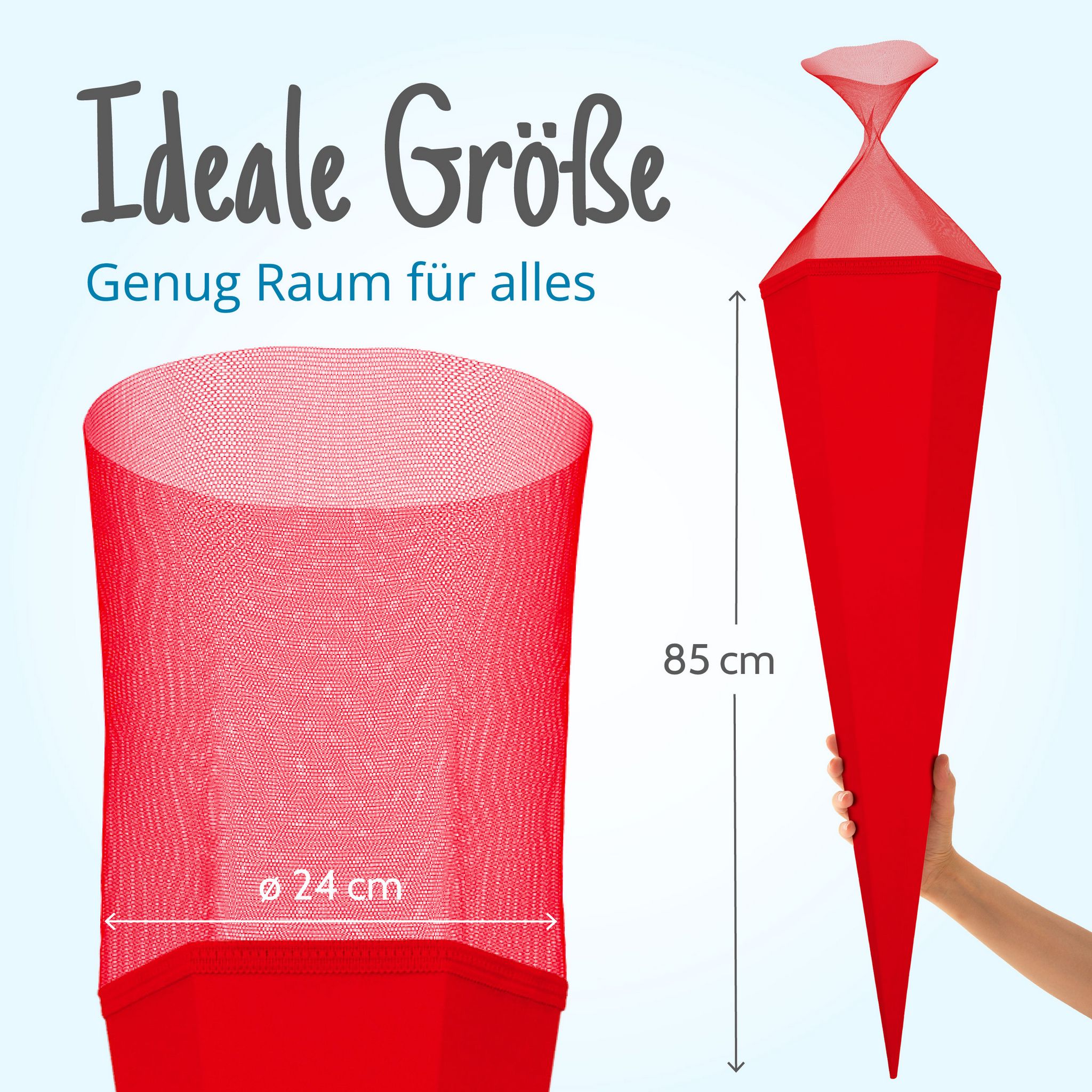 itenga Bastelschult�te mit Verschluss ROT 6eckig 85cm