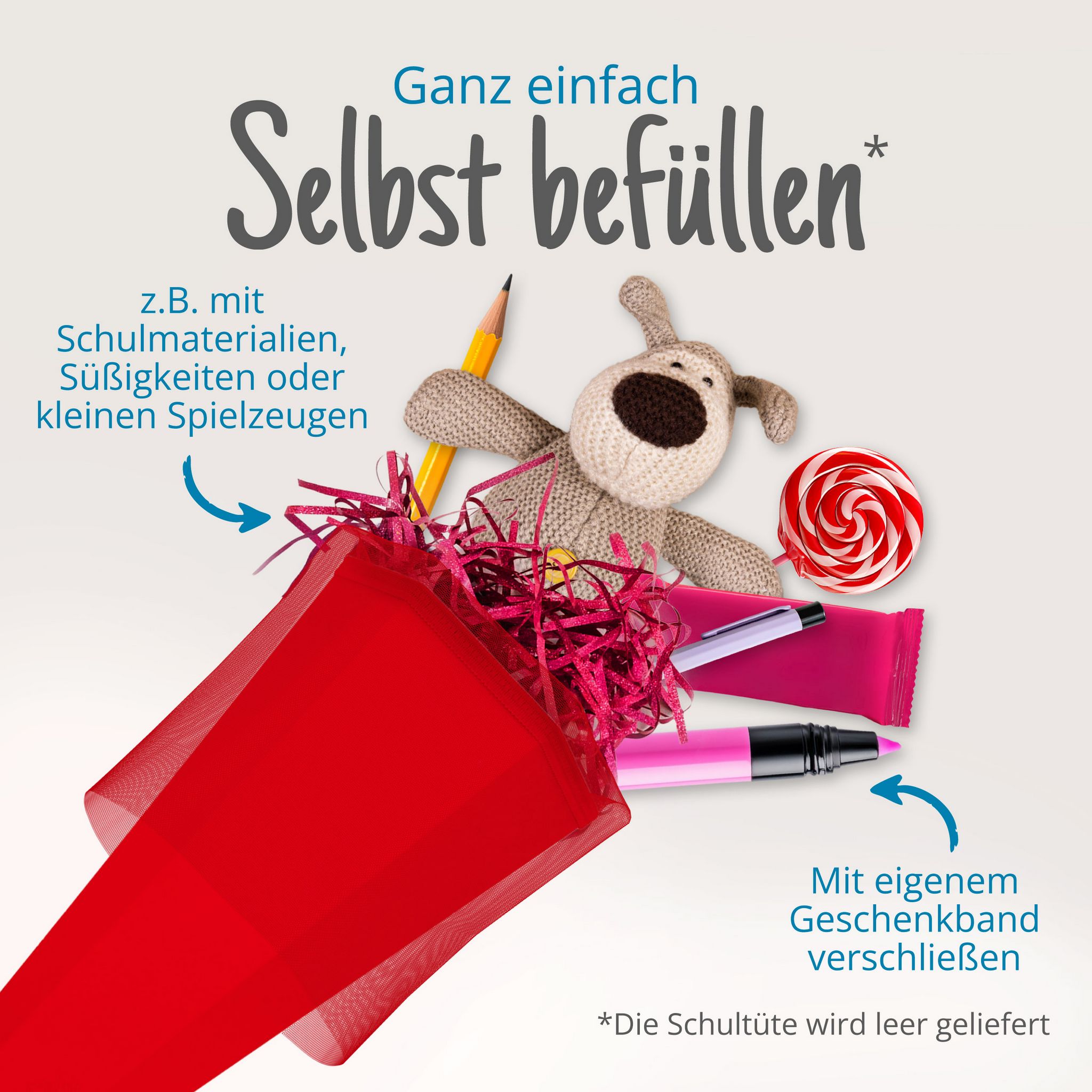 itenga Bastelschult�te mit Verschluss ROT 6eckig 85cm