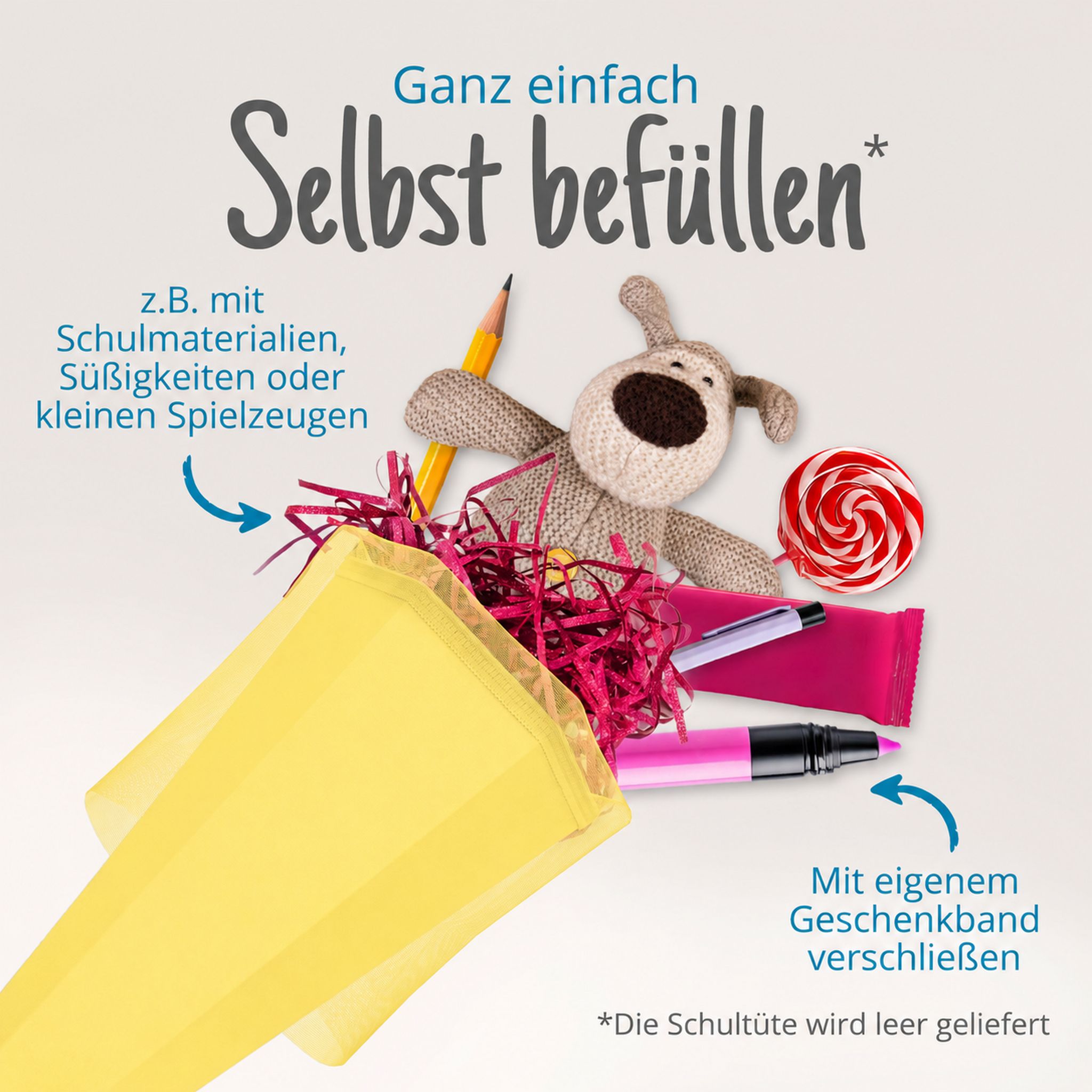itenga Bastelschult�te mit Verschluss GELB 6eckig 85cm