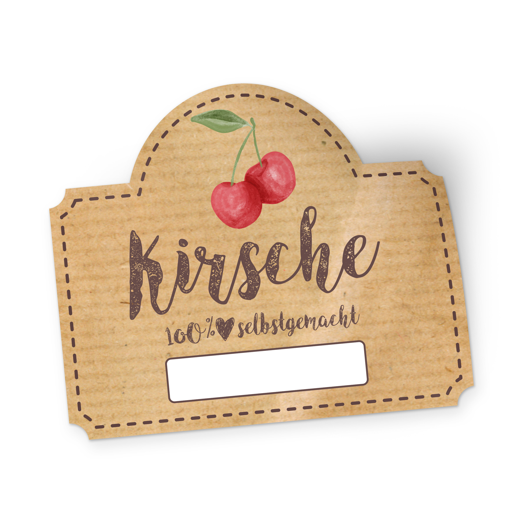 itenga 50 x Marmeladen Etikett Kirsche 4,5x3,8cm 100% se...