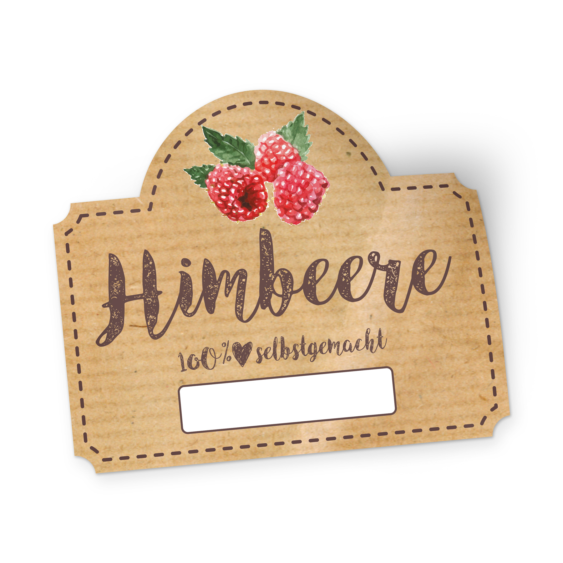 itenga 50 x Marmeladen Etikett Himbeere 4,5x3,8cm 100% s...