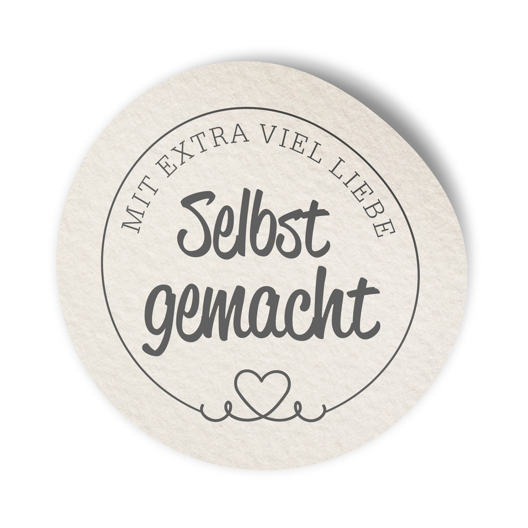 itenga 50 x Etikett RUND 4cm mit extra viel Liebe selbst...