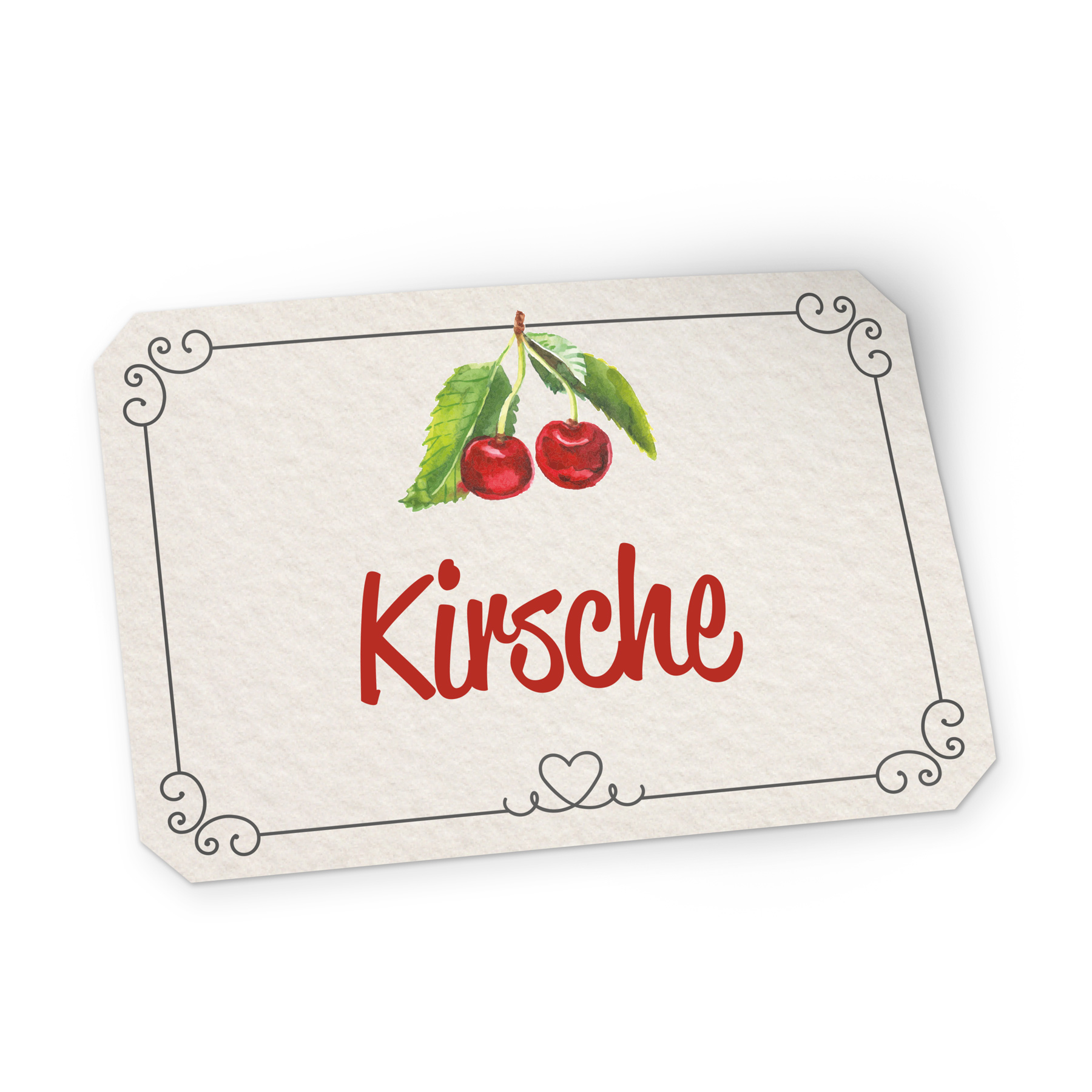 itenga 50 x Marmeladen Etikett Kirsche 4,5x3cm Landhausstil
