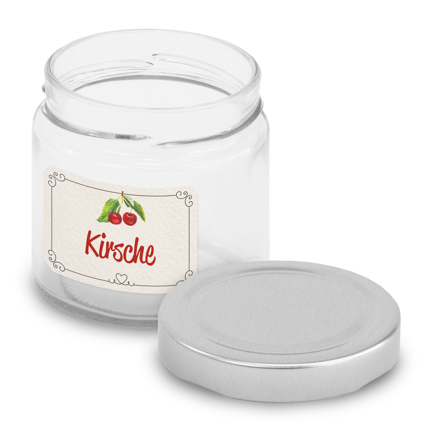 itenga 50 x Marmeladen Etikett Kirsche 4,5x3cm Landhausstil