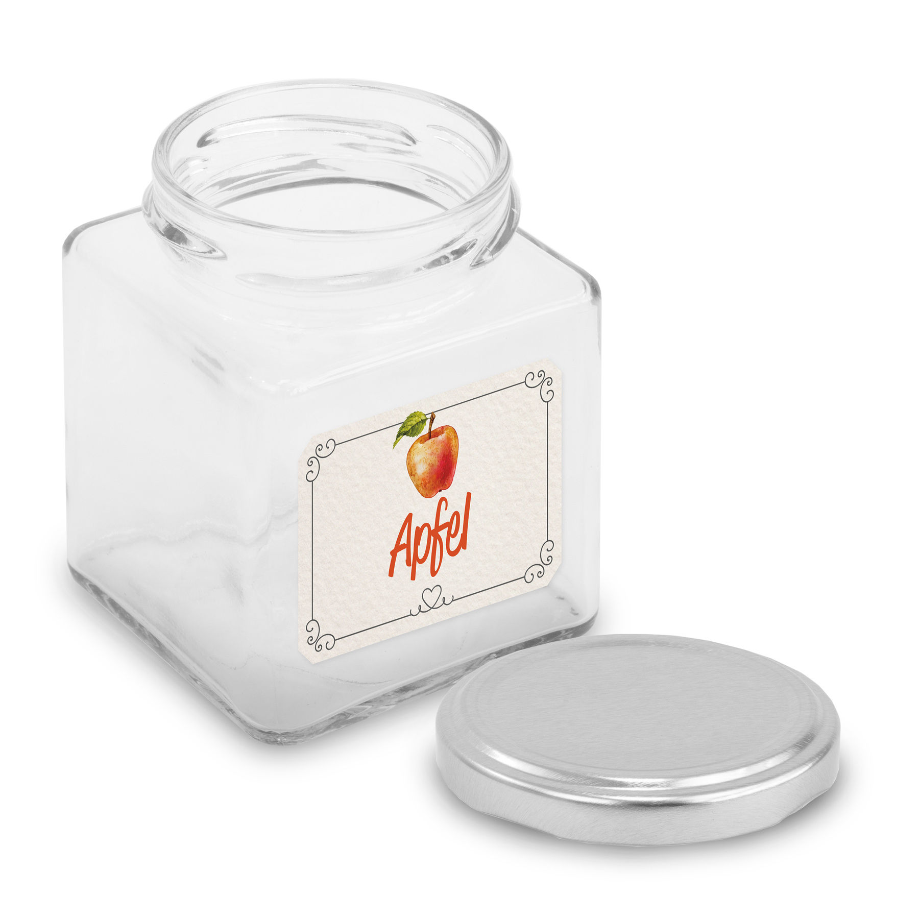 itenga 50 x Marmeladen Etikett Apfel 4,5x3cm Landhausstil