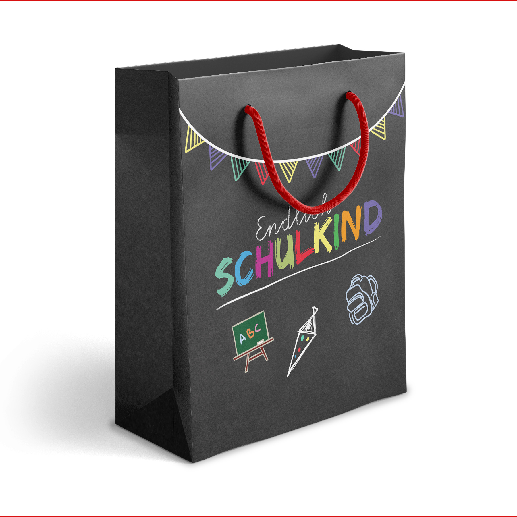 itenga Papiertragetasche mit Kordel Endlich Schulkind Ge...
