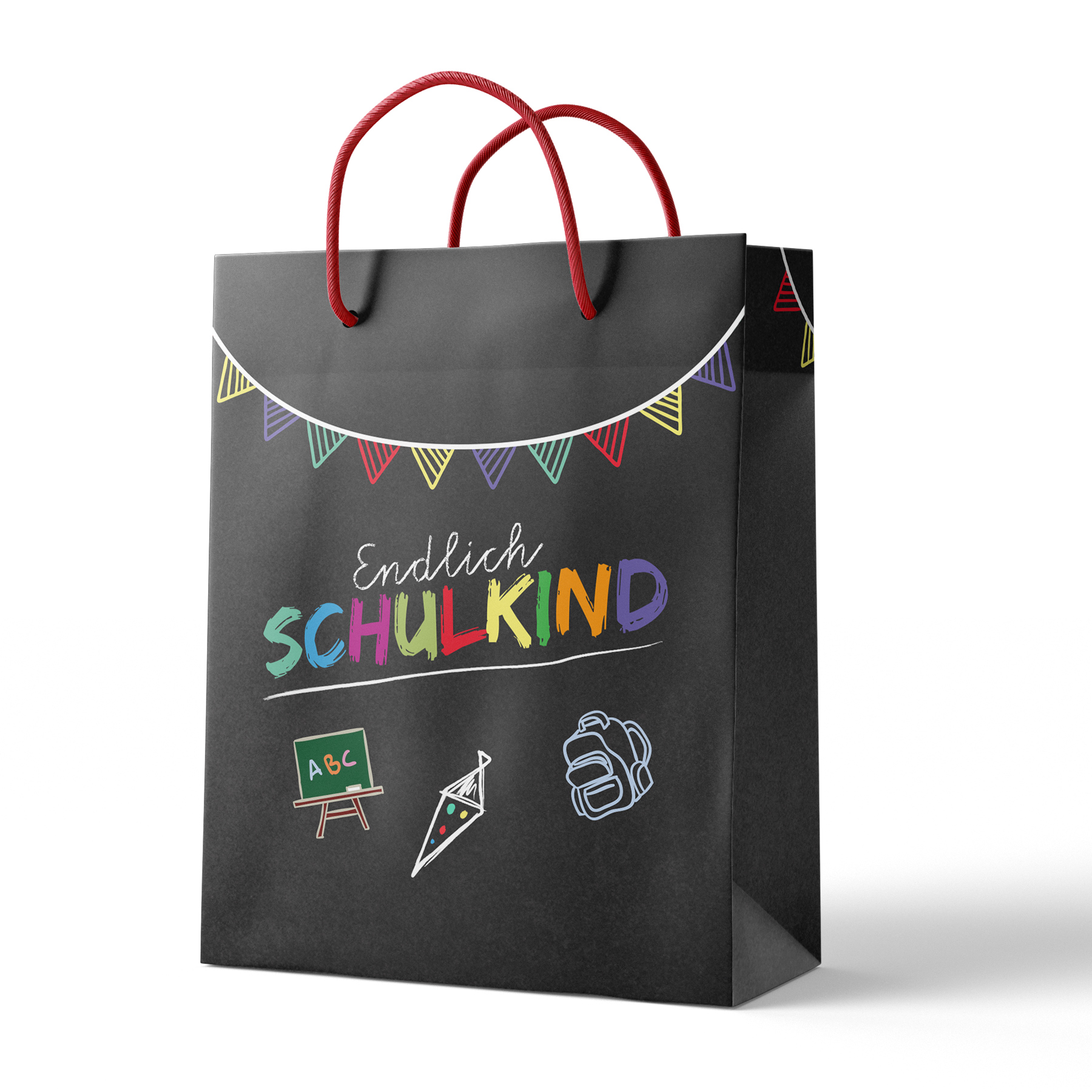 itenga Papiertragetasche mit Kordel Endlich Schulkind Ge...