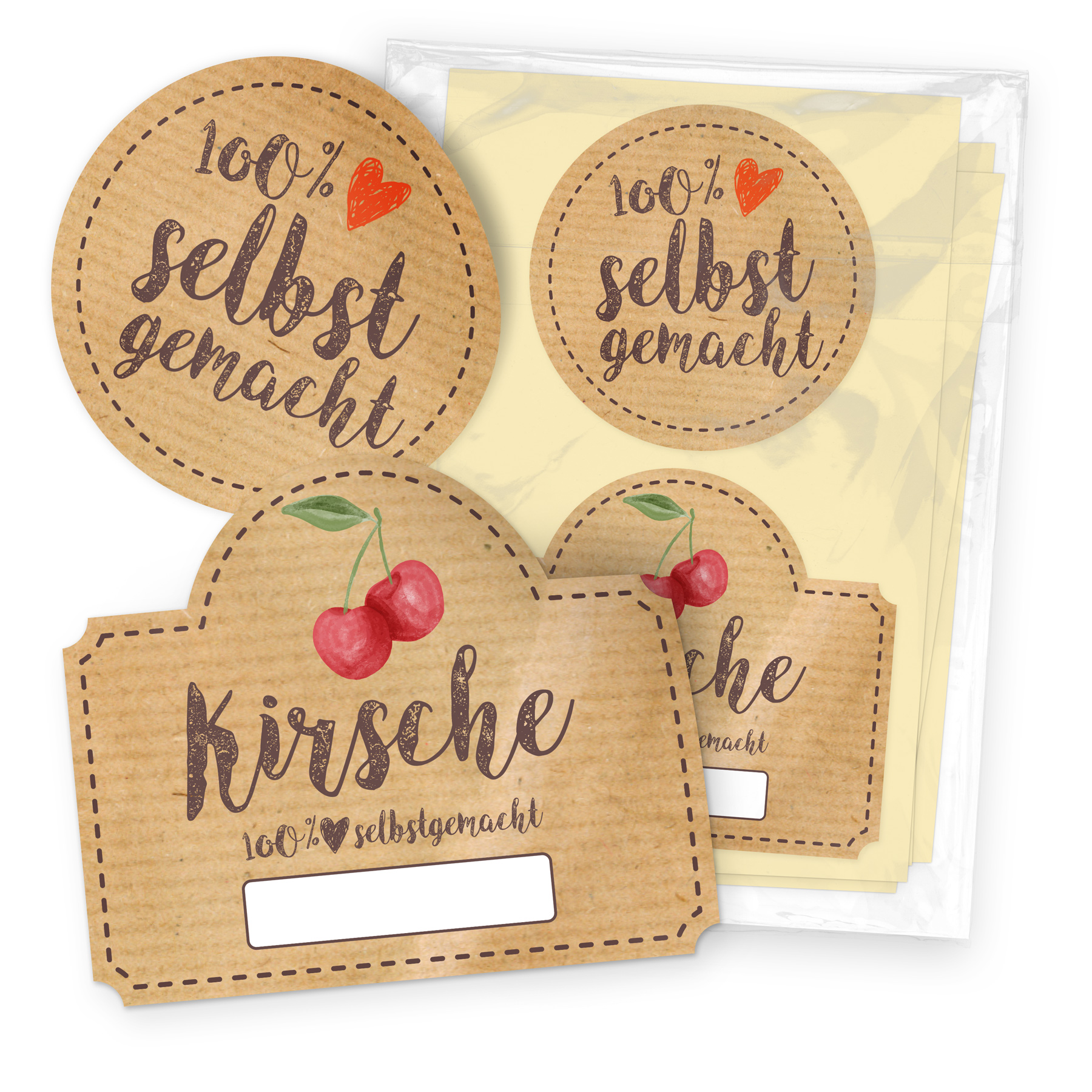itenga Marmeladensticker 10erSet Aufkleber Deckel und Gl...