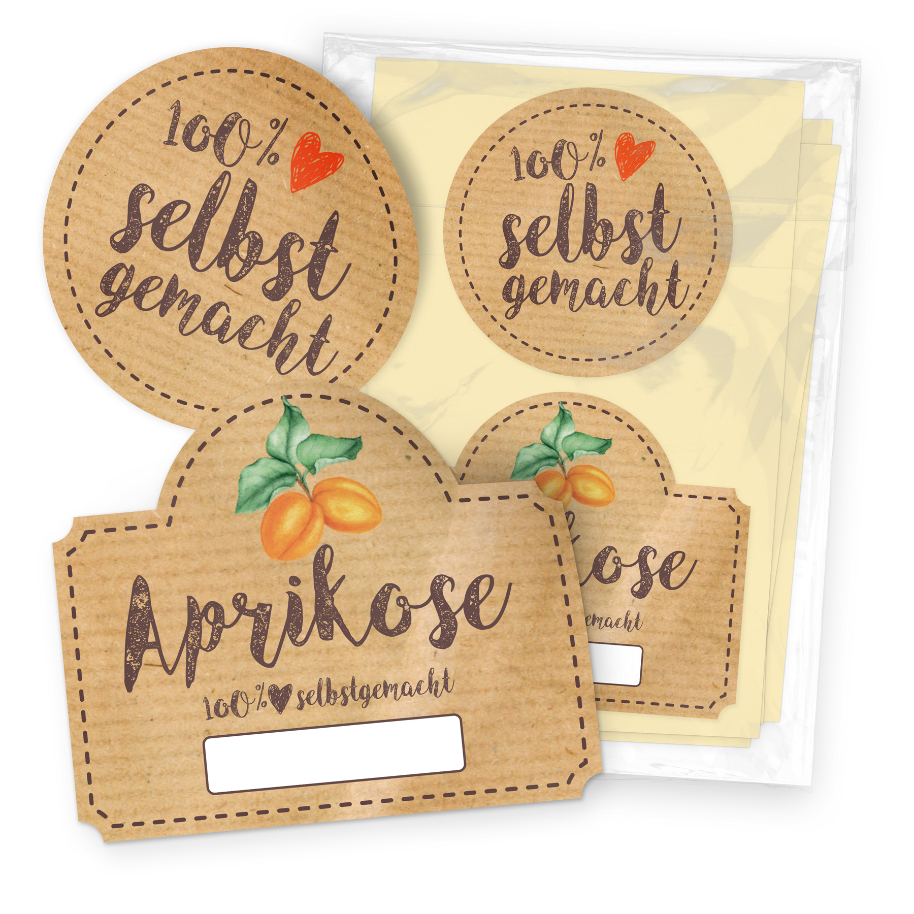 itenga Marmeladensticker 10erSet Aufkleber Deckel und Gl...