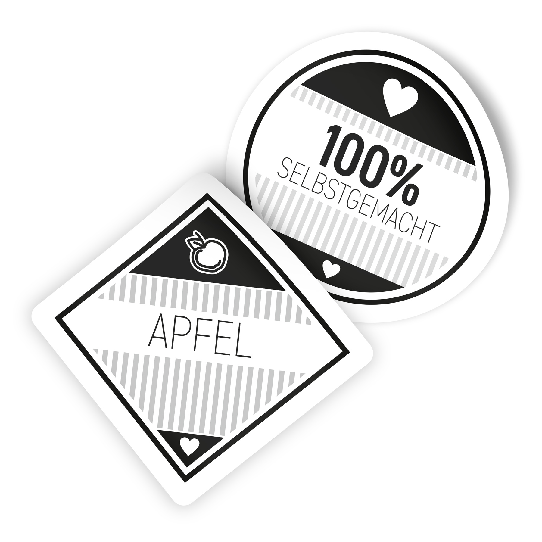 itenga Marmeladensticker 10erSet Aufkleber Deckel und Gl...