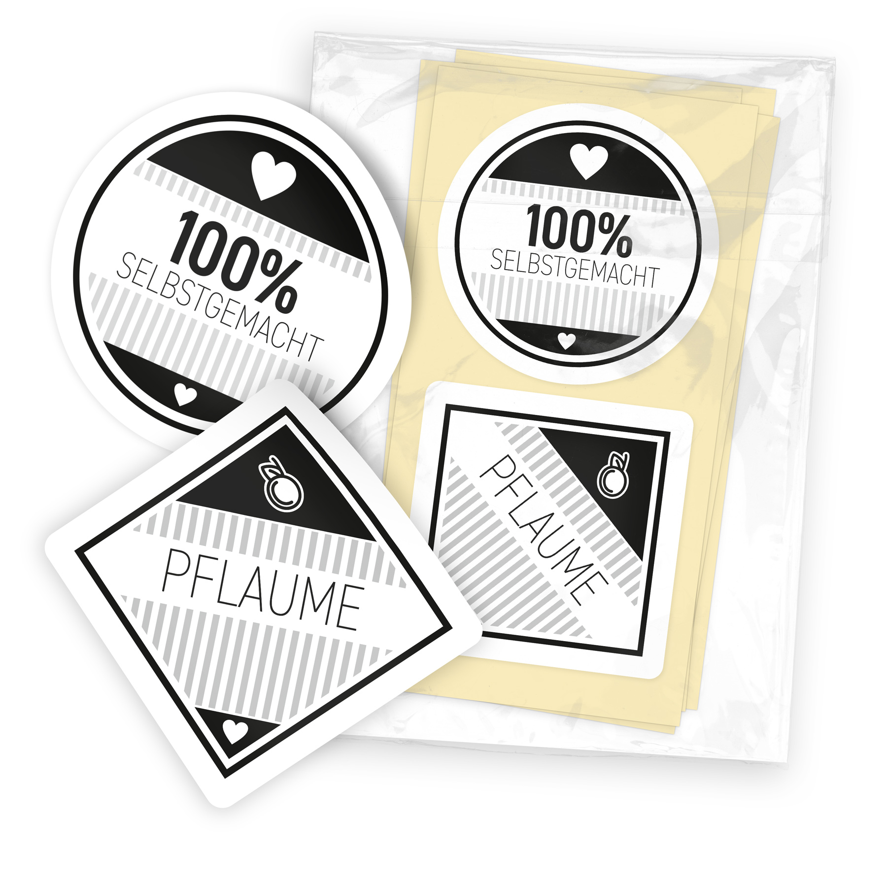 itenga Marmeladensticker 10erSet Aufkleber Deckel und Gl...
