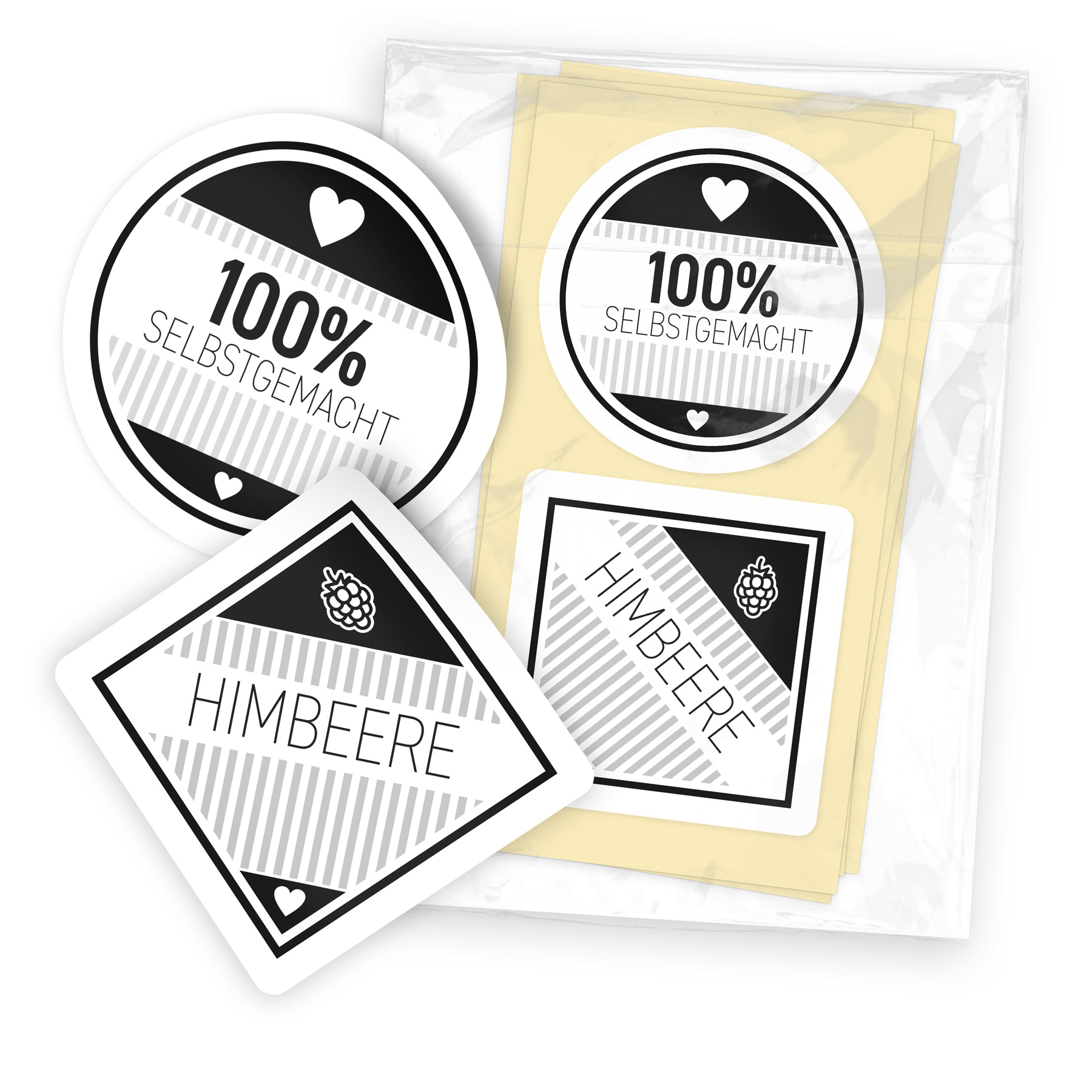 itenga Marmeladensticker 10erSet Aufkleber Deckel und Gl...