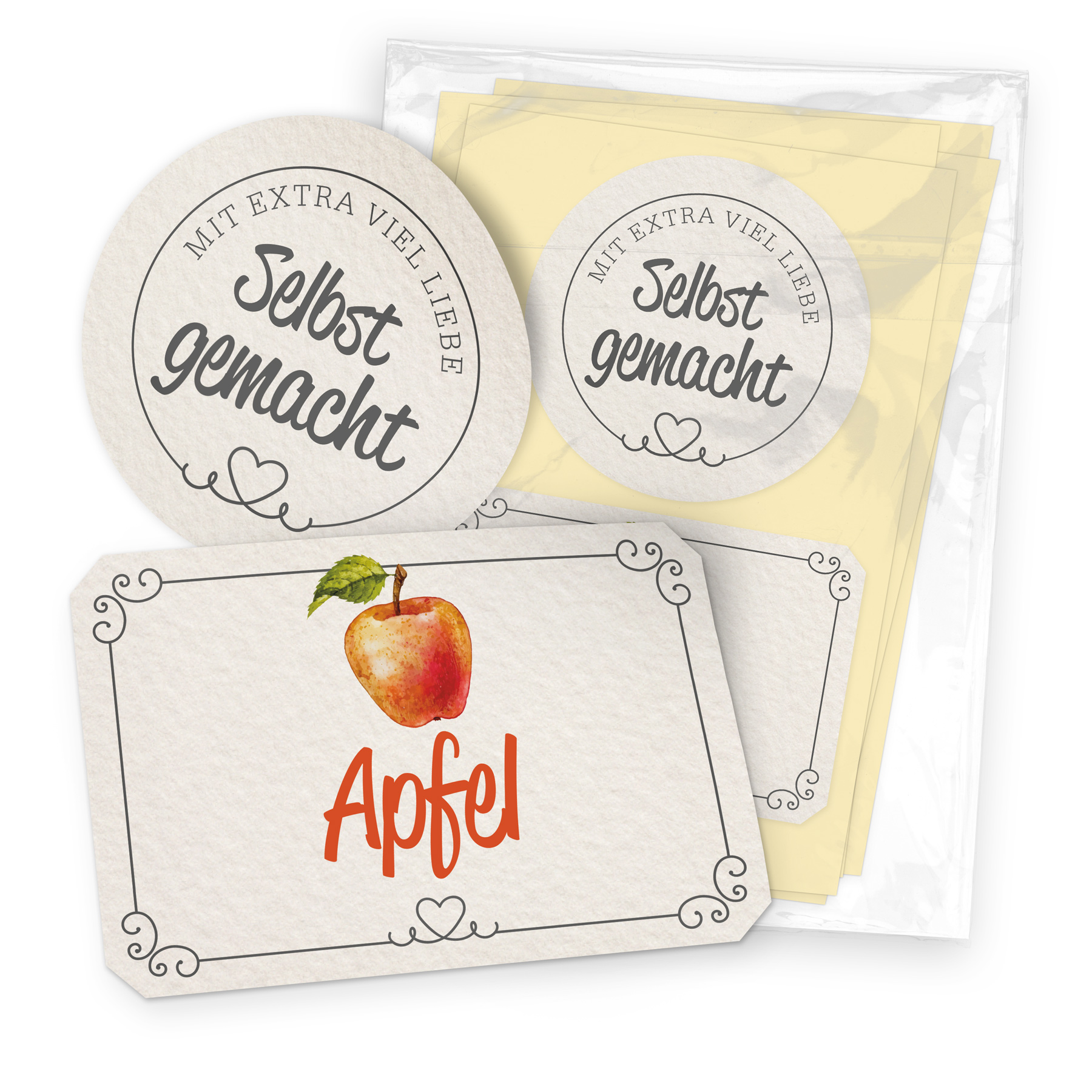 itenga Marmeladensticker 10erSet Aufkleber Deckel und Gl...