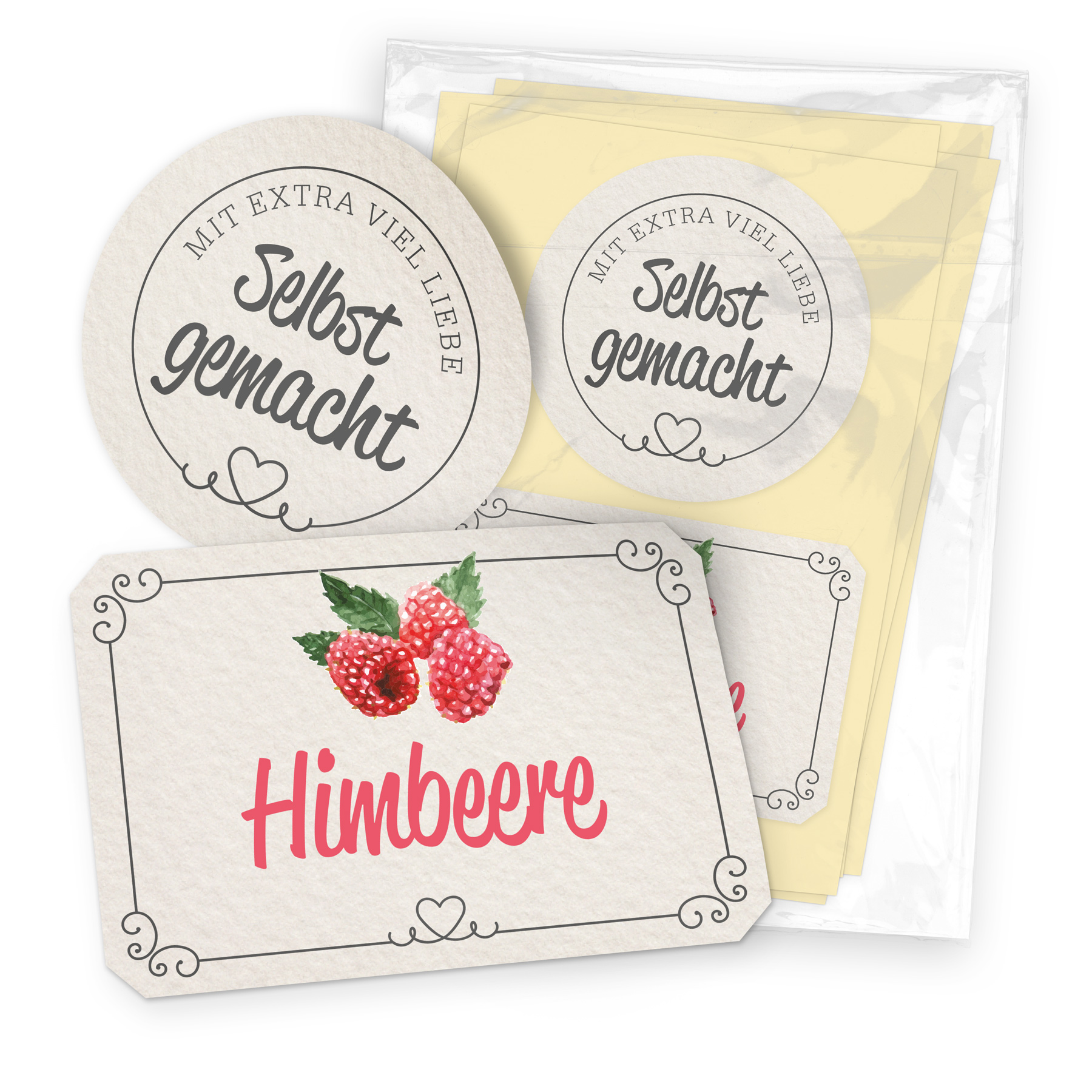 itenga Marmeladensticker 10erSet Aufkleber Deckel und Gl...
