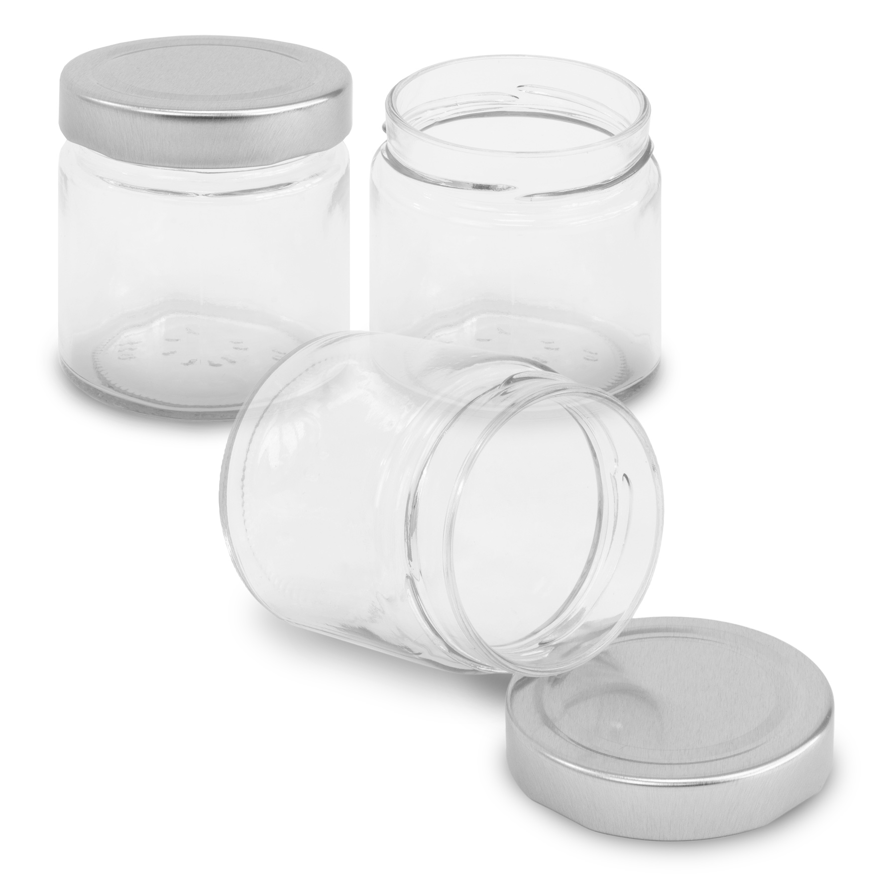 itenga Set 10 Marmeladengl�ser rund mit silbernem Deckel...