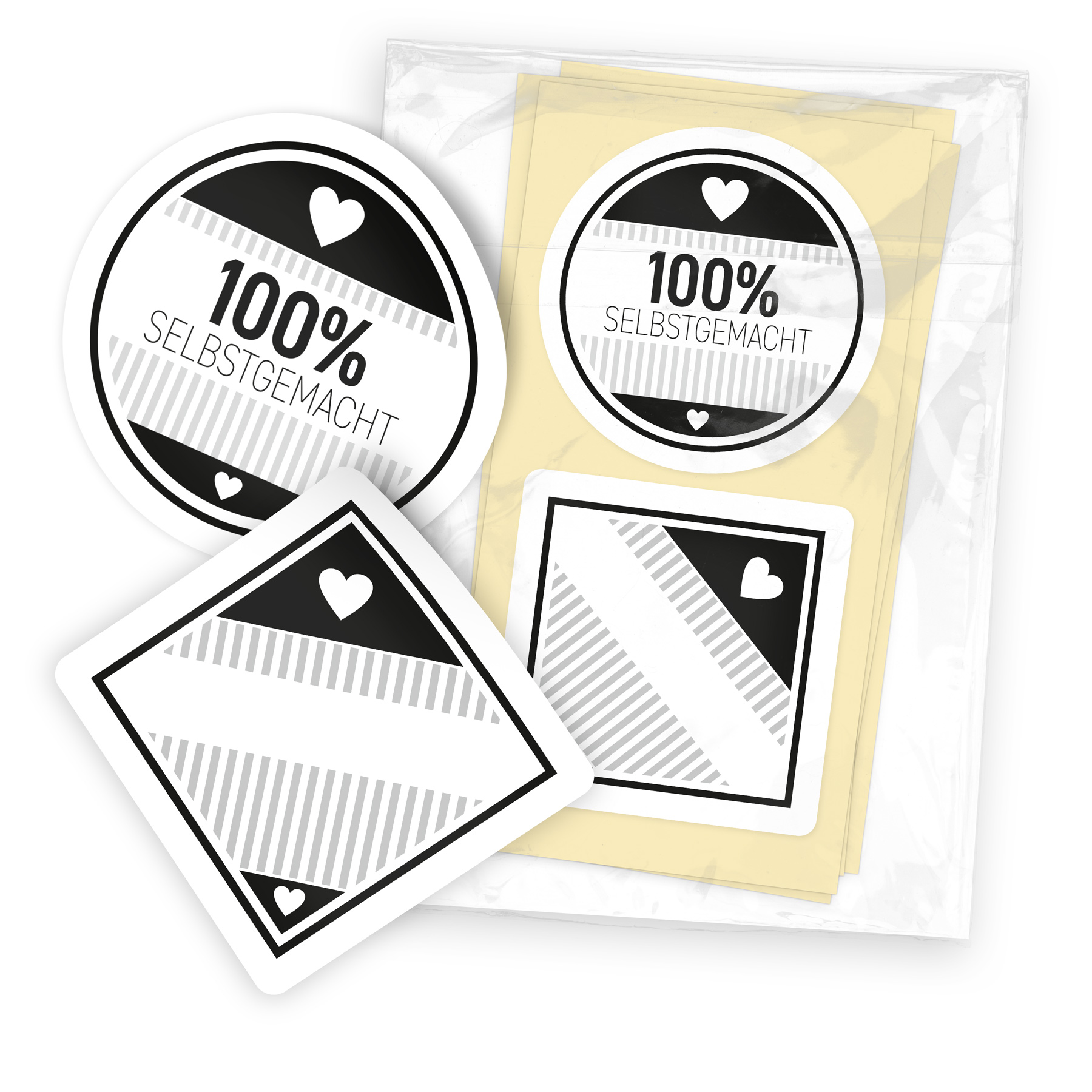 itenga Marmeladensticker 10erSet Aufkleber Deckel und Gl...