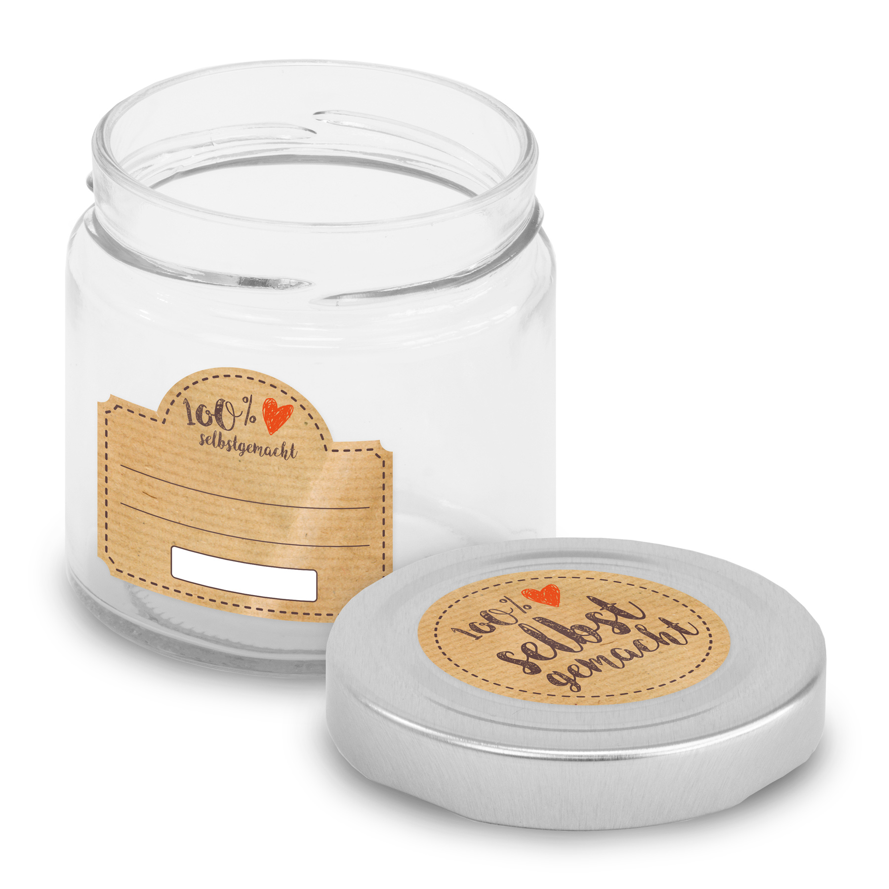 itenga Set 10 Marmeladengl�ser rund 212ml mit Sticker zu...