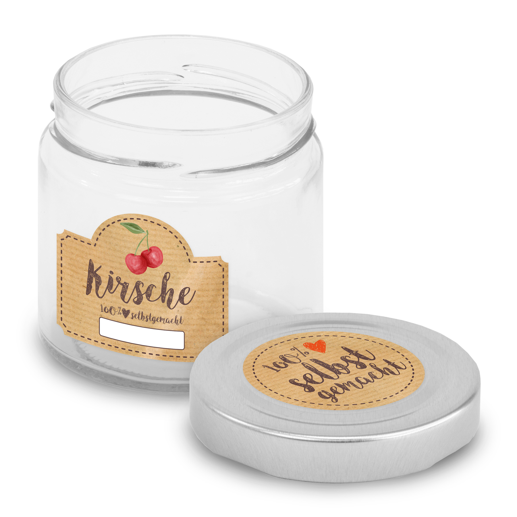 itenga Set 10 Marmeladengl�ser rund 212ml mit Sticker KI...