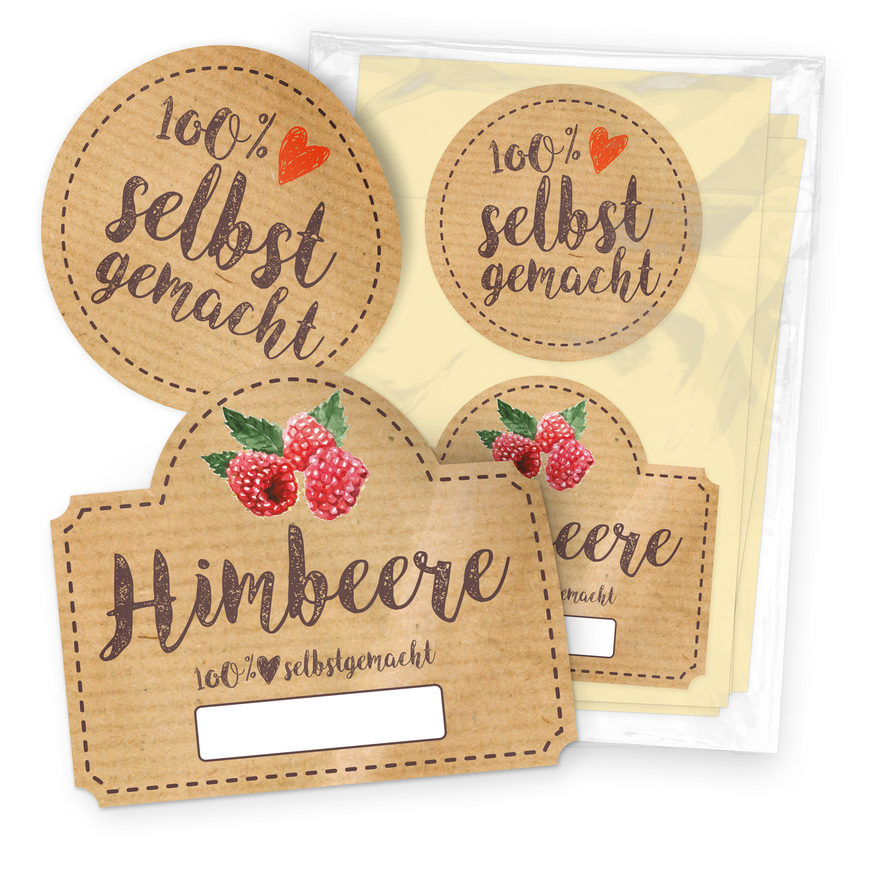 itenga Set 10 Marmeladengl�ser rund 212ml mit Sticker HI...
