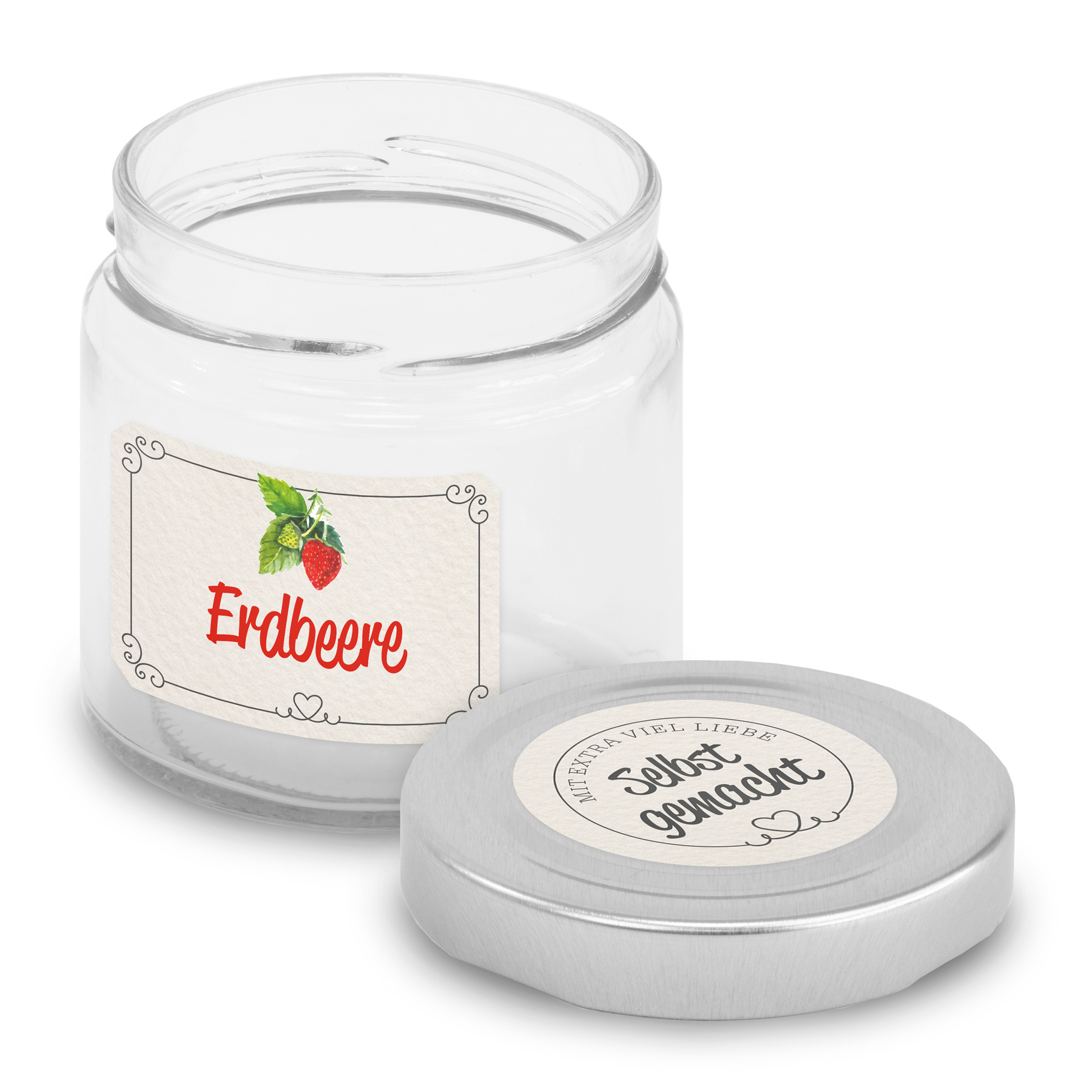 itenga Set 10 Marmeladengl�ser rund 212ml mit Sticker ER...