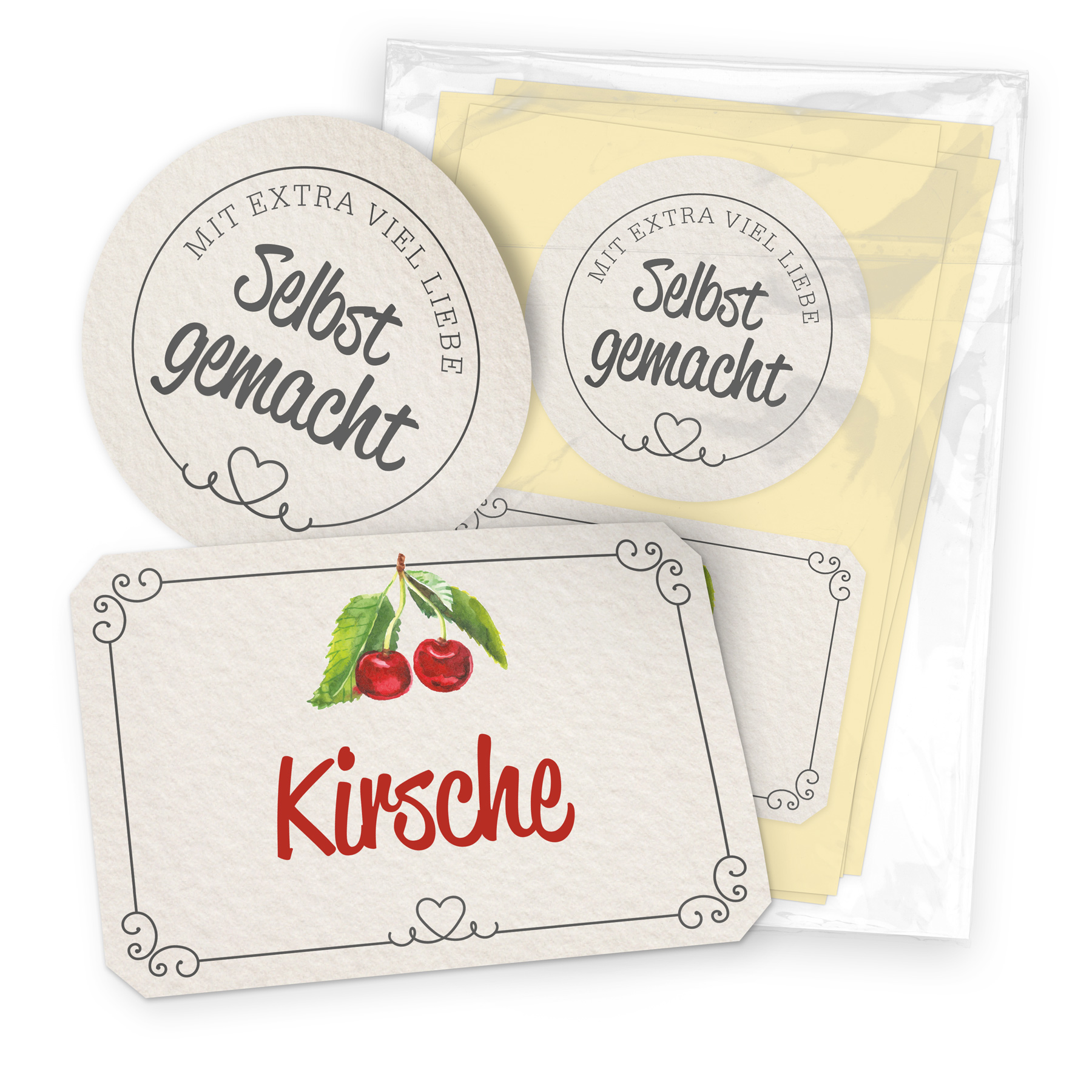 itenga Set 10 Marmeladengl�ser rund 212ml mit Sticker KI...