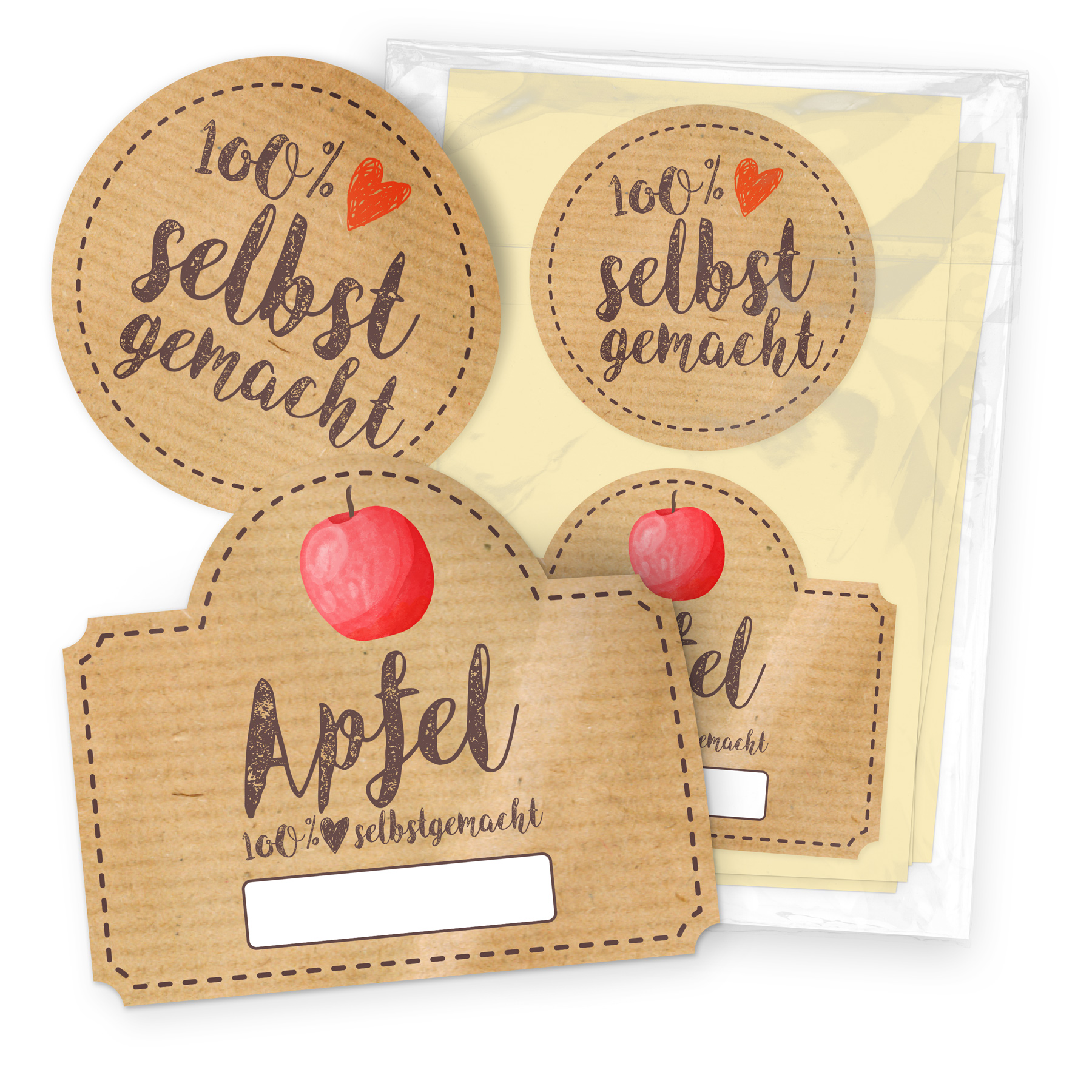 itenga Set 10 Marmeladengl�ser rund 212ml mit Sticker AP...